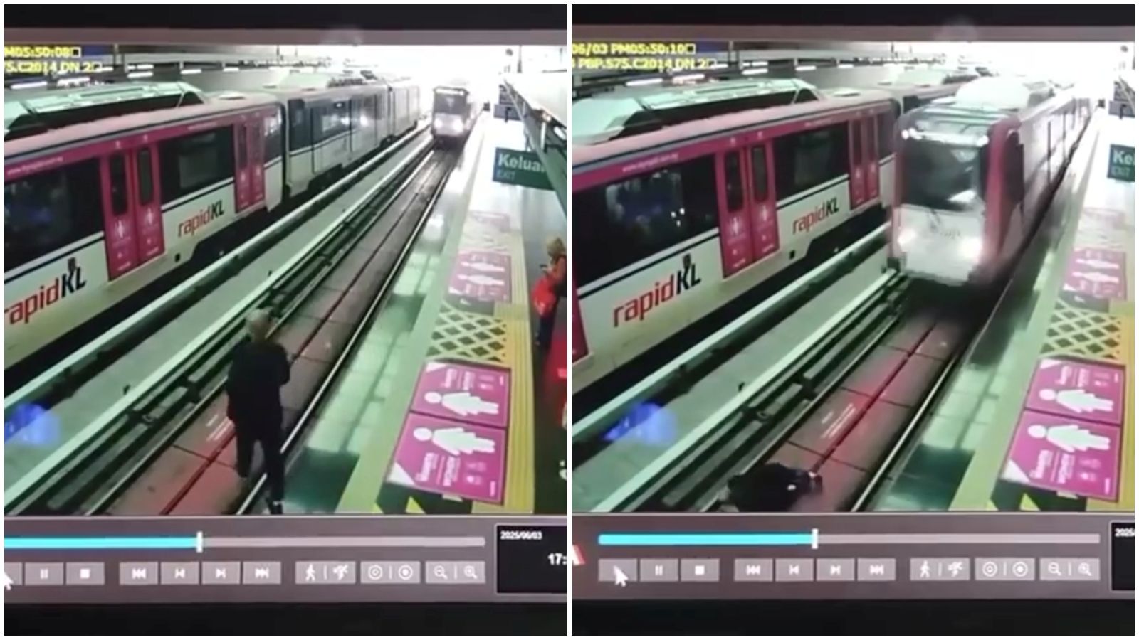 驚悚片／台男大馬落軌「起身來不及」　慘遭列車輾斃腦漿疑迸出