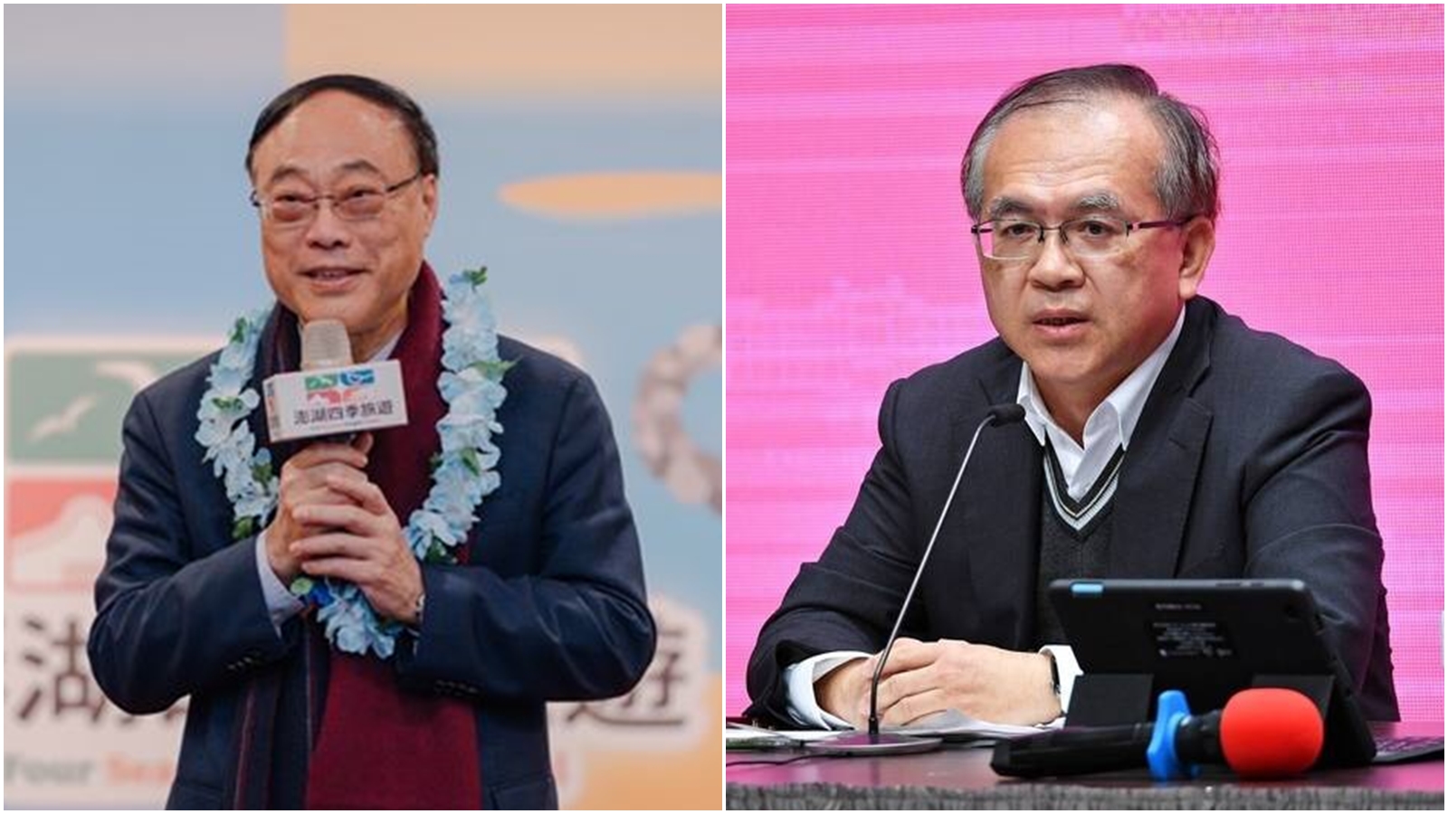 針對長榮航空機師擬罷工,周永暉(左)認為24小時罷工預告期不夠,陳彥伯(右)已要求長榮就罷工各種情境提出因應對策。(行政院、觀光署提供)