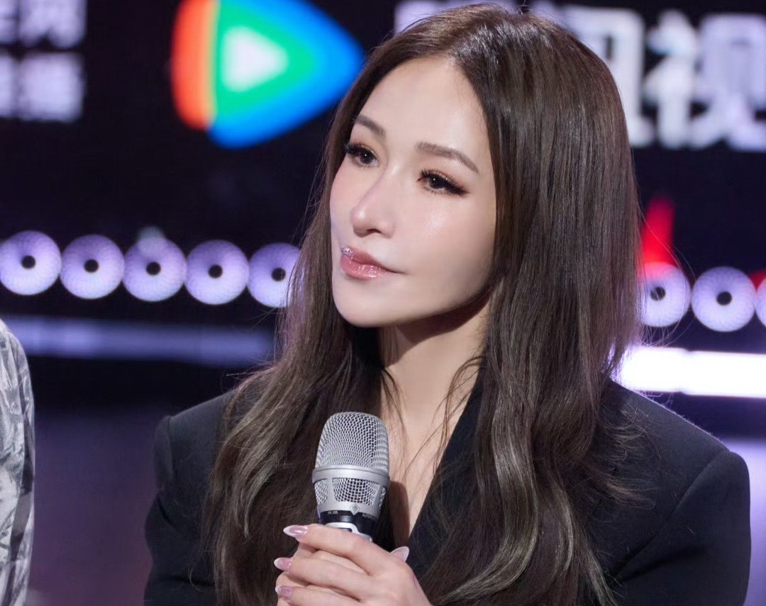 蕭亞軒現身於中國大陸節目《讓我來唱》的發布會。（翻攝自微博）