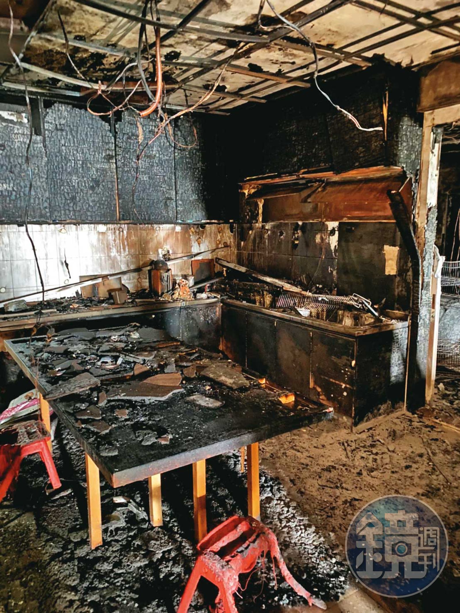 安親班遭大火焚毀，屋內所有設備、教具付之一炬。（讀者提供）
