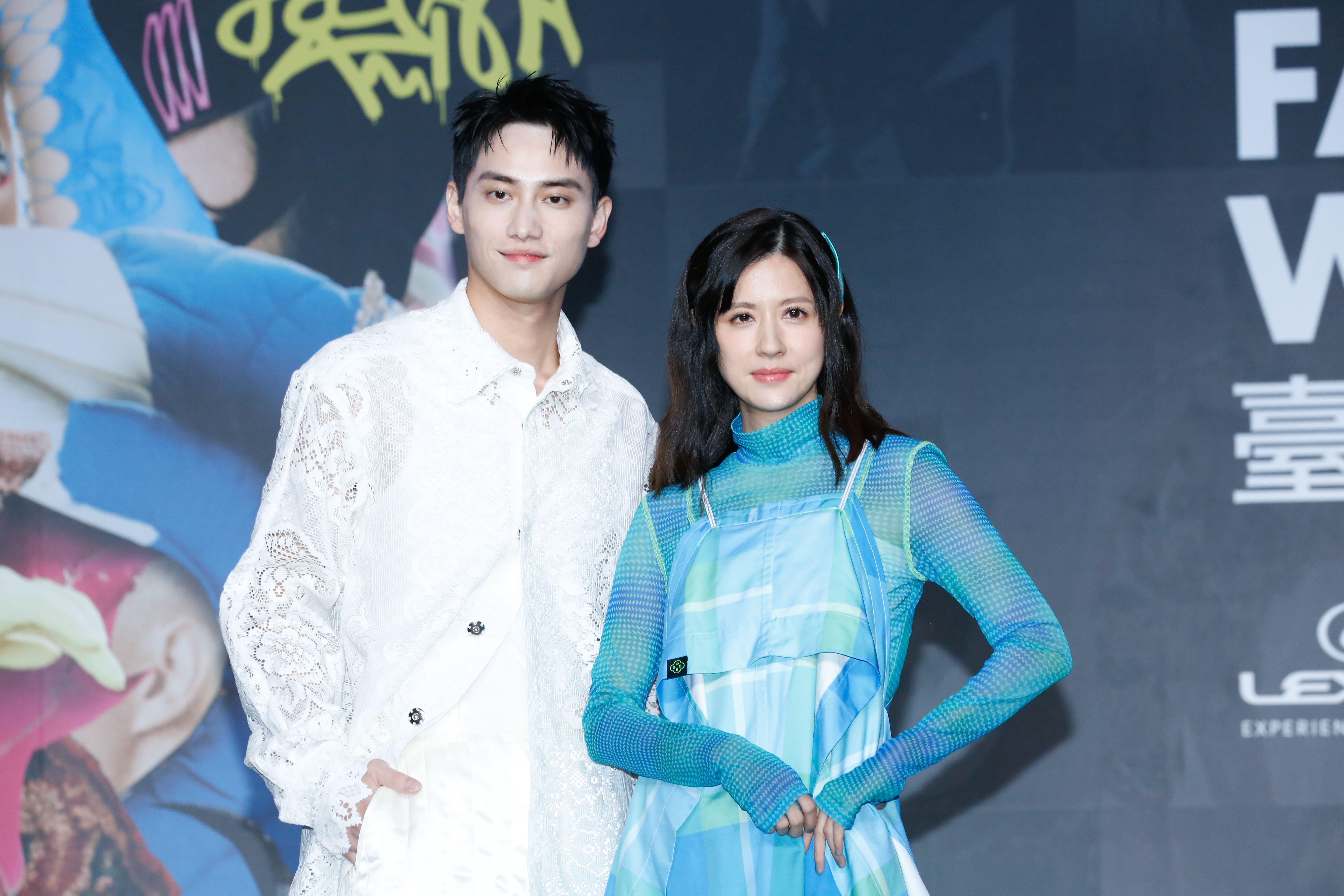 范少勳（左）、林予晞（右）出席台北時裝週正式開跑預告記者。