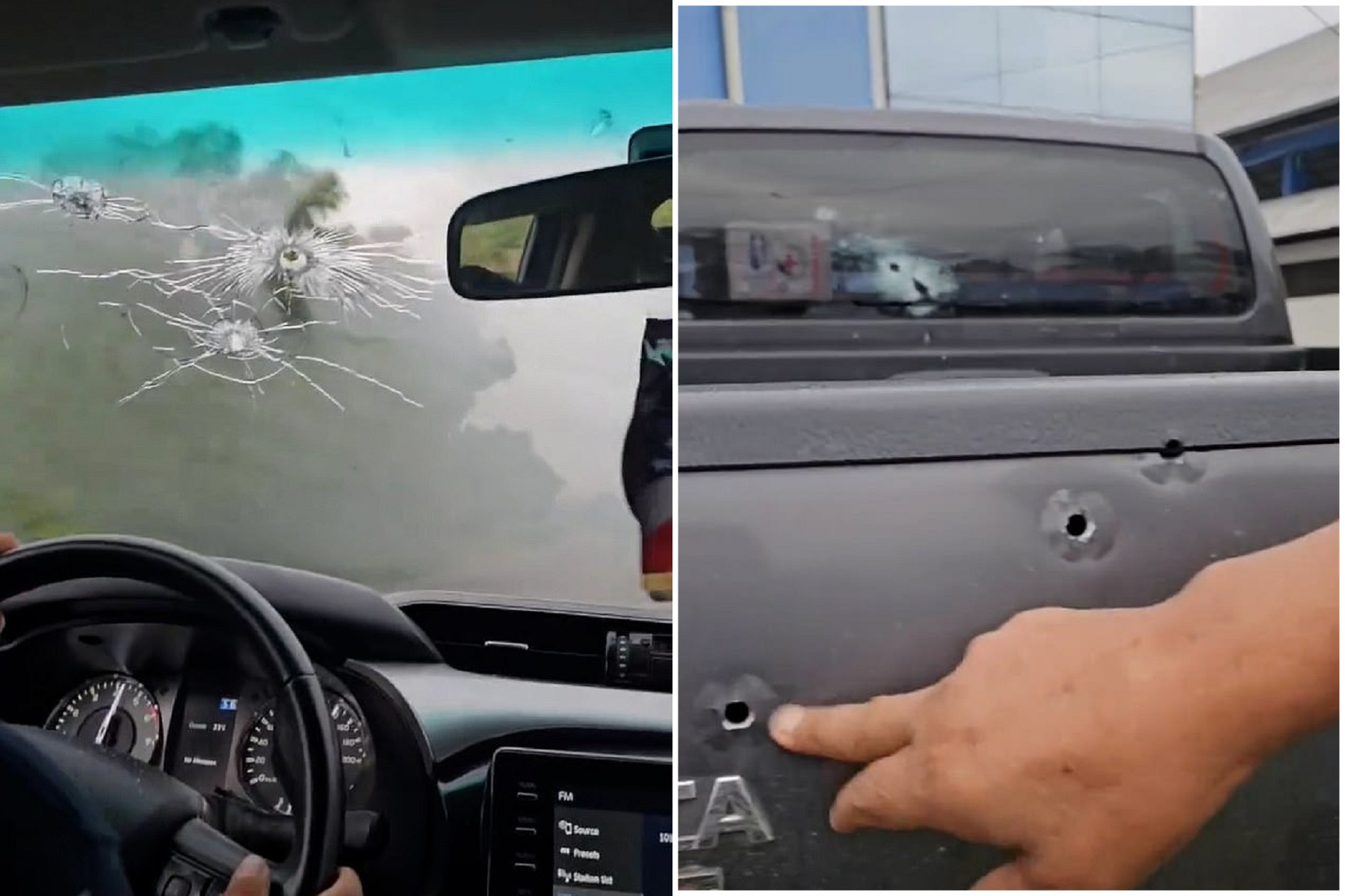 玻利維亞前總統遇暗殺，超恐怖第一視角曝光！座車被射爛、司機鮮血直流。（翻自《每日郵報》）