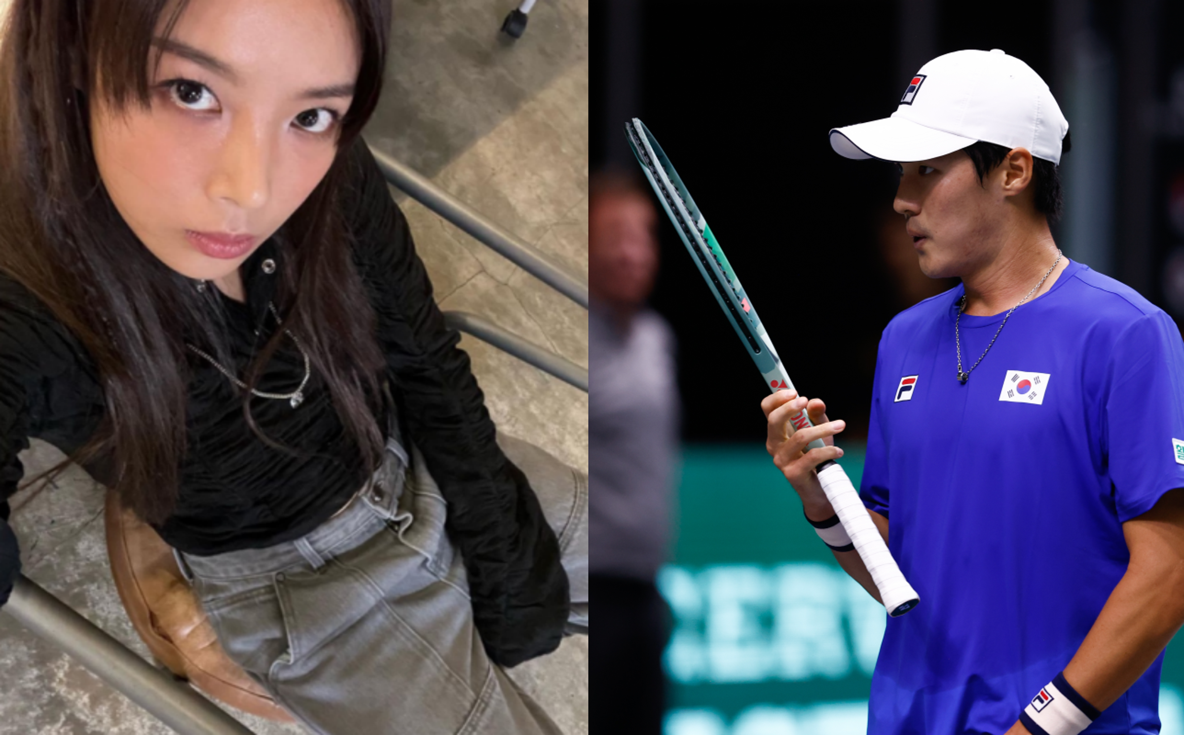 Wonder Girls出身女星宥斌(左)與韓國網球選手權純雨傳分手。(左翻攝宥斌INS,右東方IC)