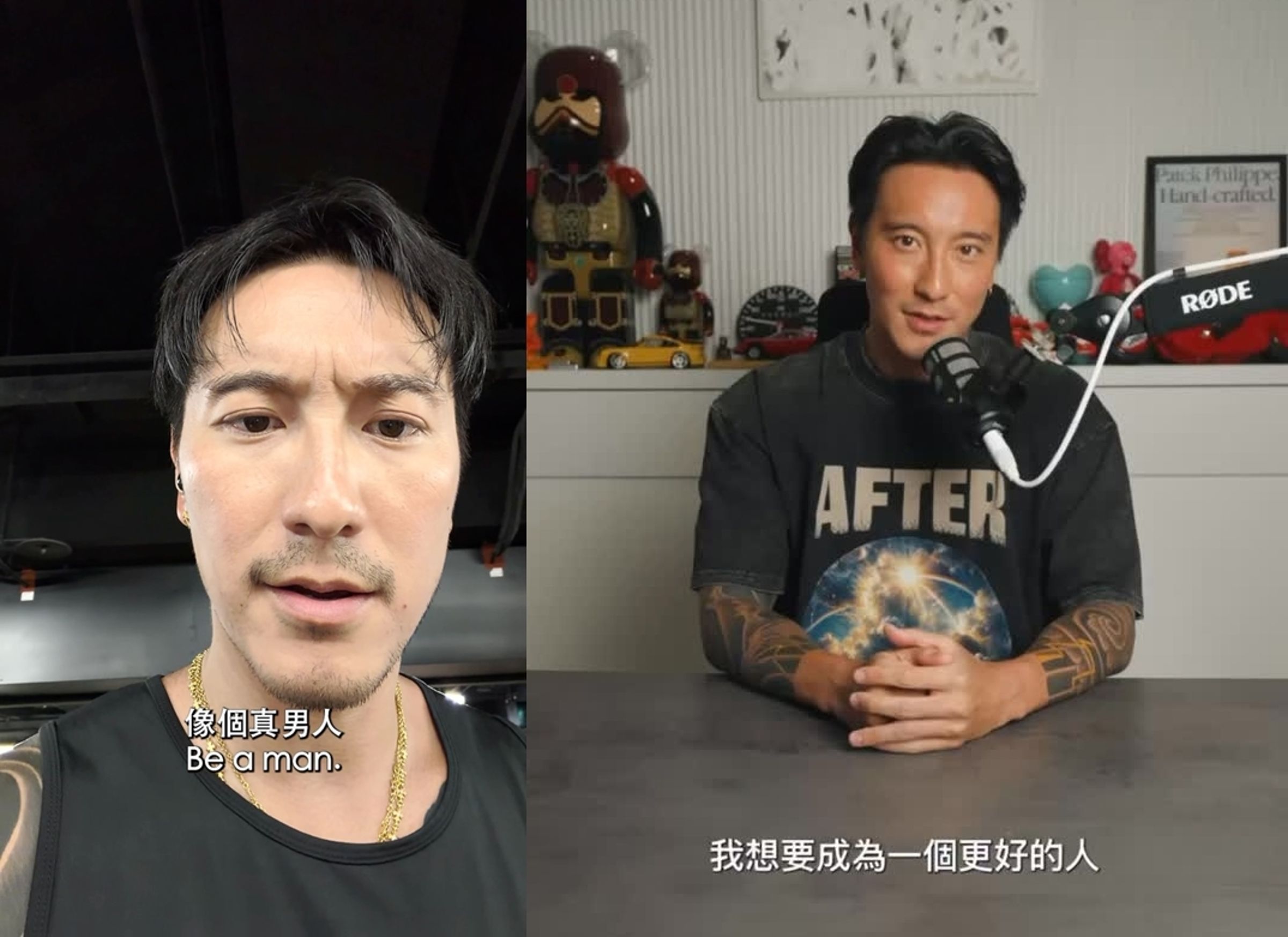王陽明又再度踩中性別議題地雷,他的「Be a Man」影片言論翻車,昨(29)日拍片道歉。(翻攝王陽明IG)