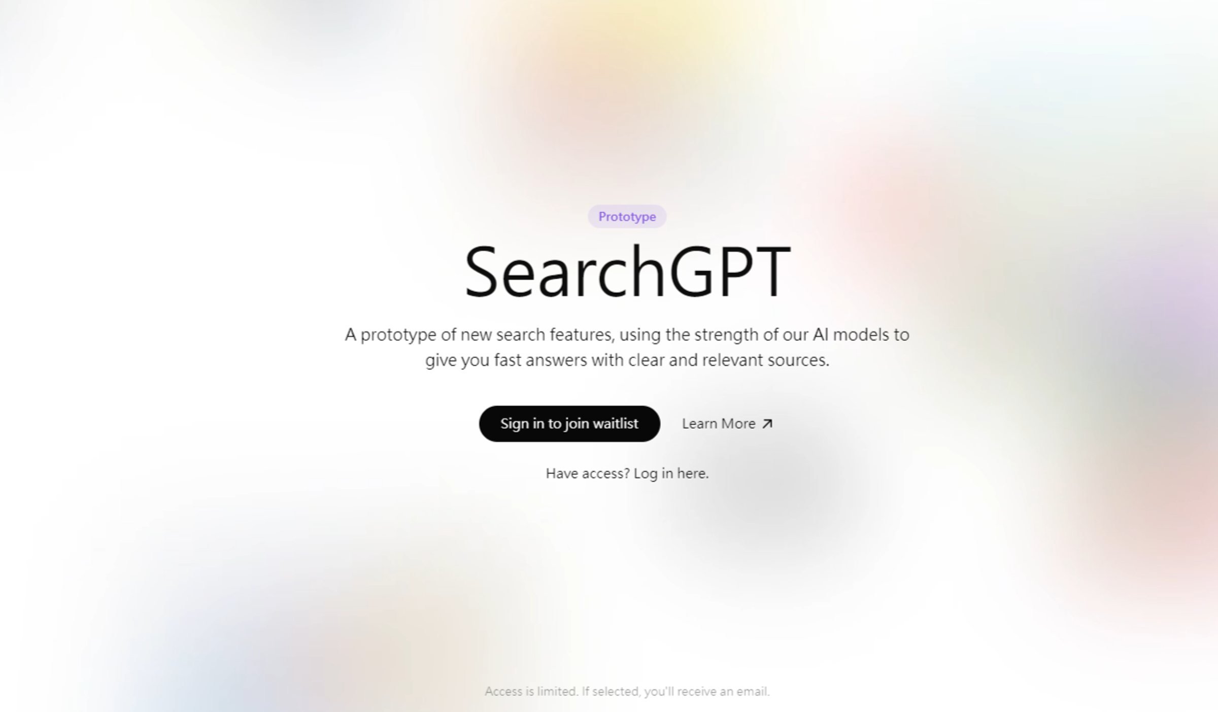 OpenAI正在測試自家推出的搜尋引擎SearchGPT，強調這項新工具將提供用戶快速即時的答案，而這可能危及Google多年來穩坐搜尋引擎王者的地位。（翻攝自SearchGPT官網）