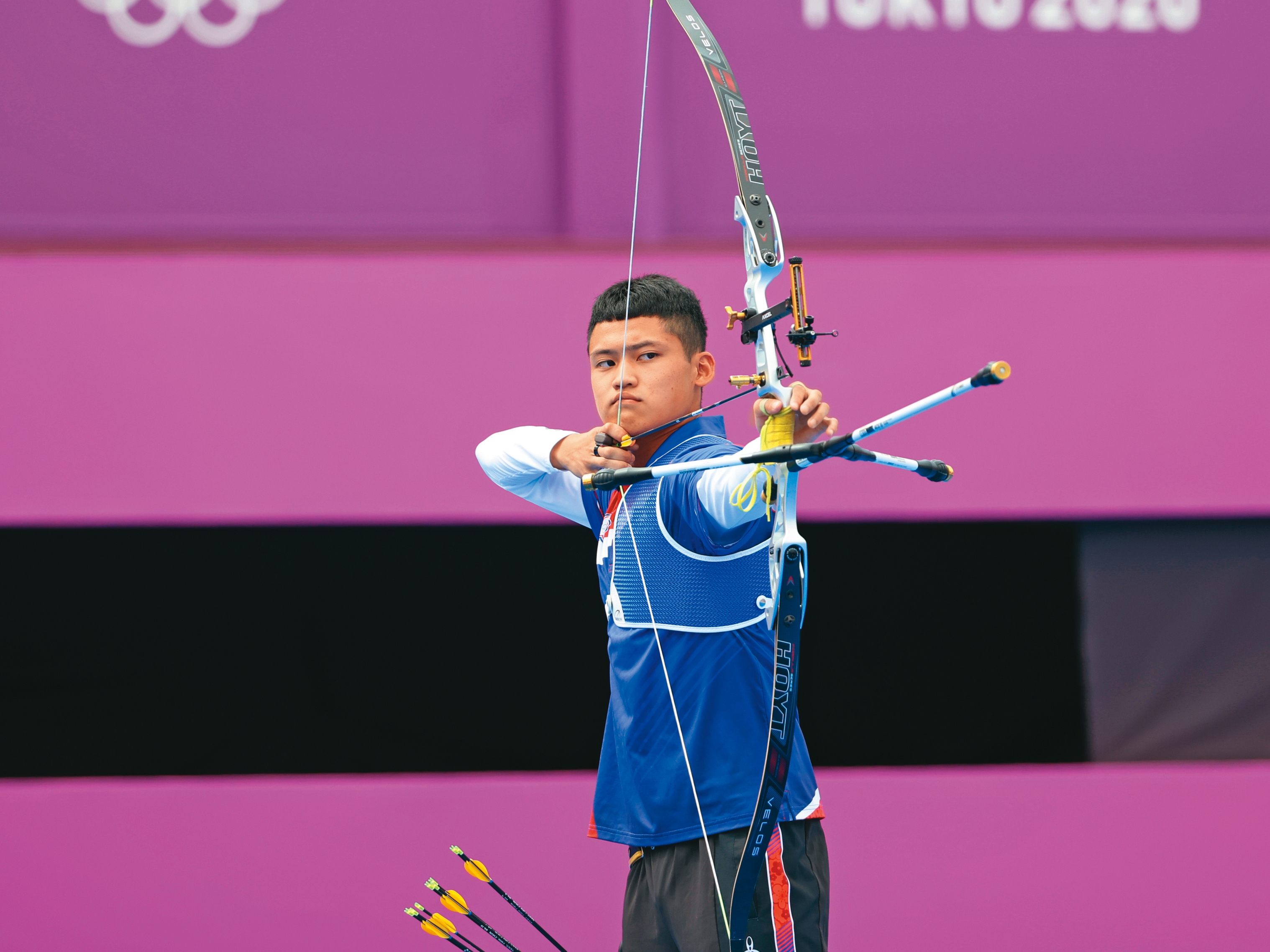 台灣射箭隊正逢換血期，23歲的湯智鈞成為學長，率領新秀們出征巴黎奧運。（體育署提供）