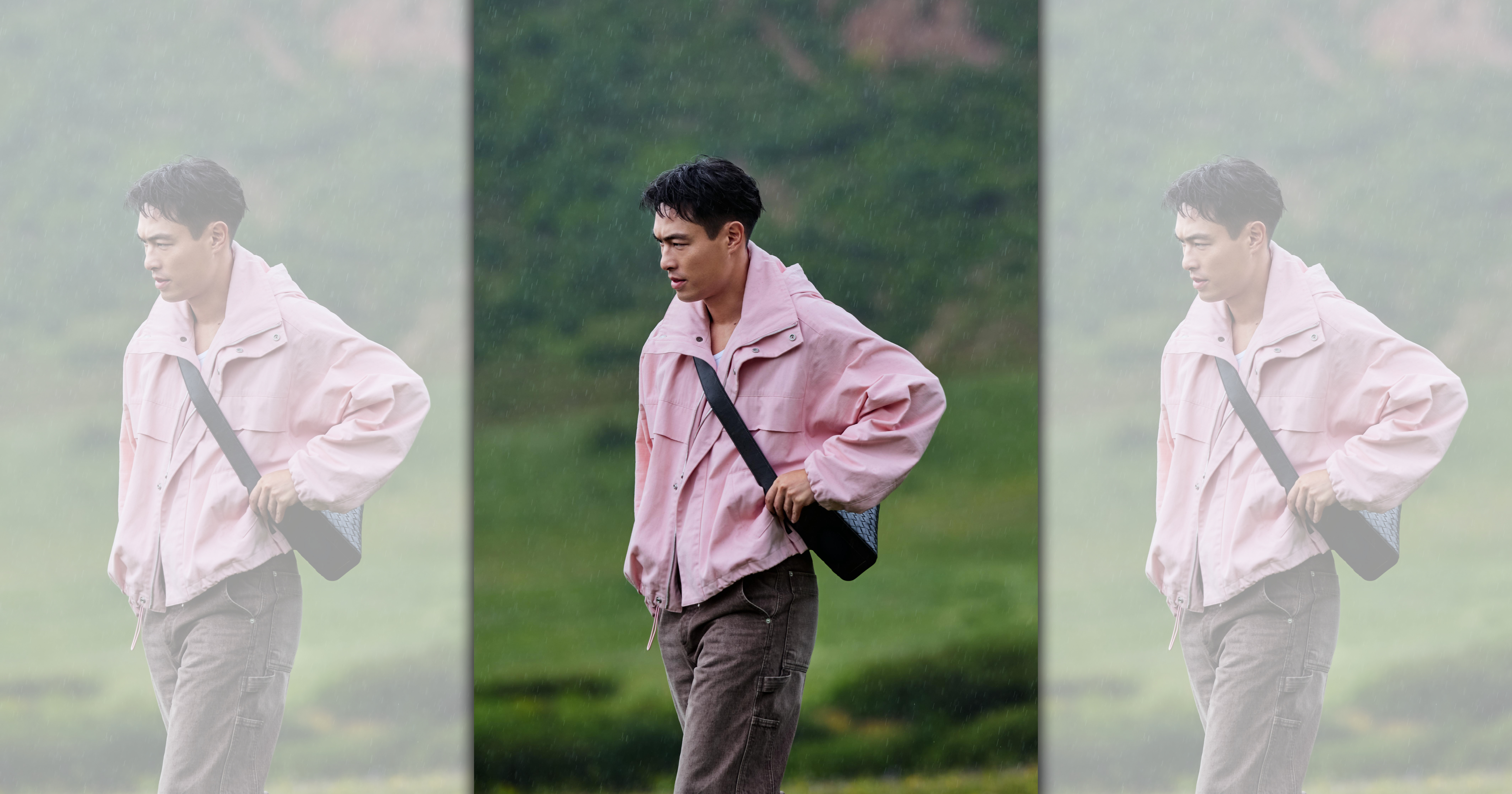 品牌大使楊祐寧身上的包款為Tribeca編織皮革斜背包。（BOTTEGA VENETA提供）