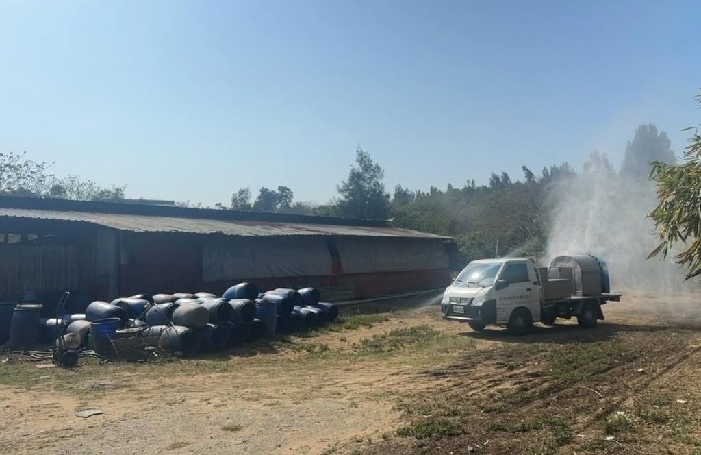 苗栗後龍鎮一處畜牧場12日通報4頭豬隻死亡，檢驗結果出爐，為陰性。（苗栗縣政府提供）