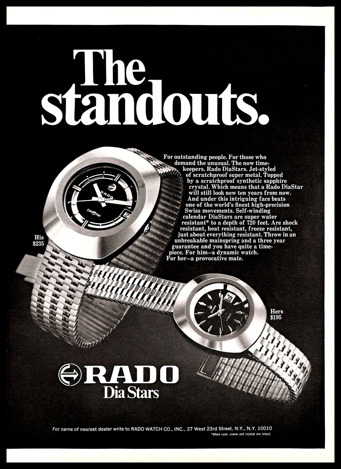 1962 年 Rado DiaStar 以硬質合金與藍寶石打造,開啟腕錶抗刮材質新時代。