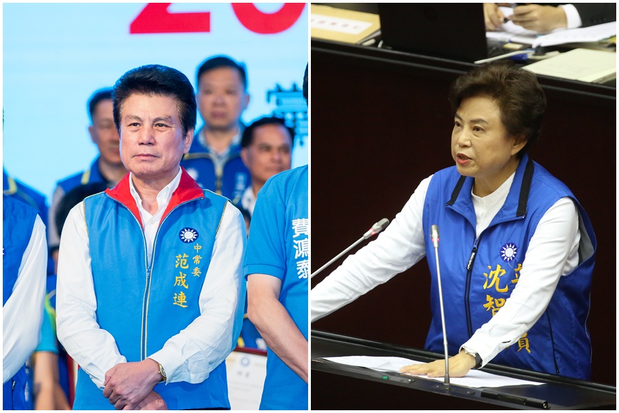 范成連（左）與沈智慧（右）雙雙遭到國民黨黨紀處分。（本刊資料照）