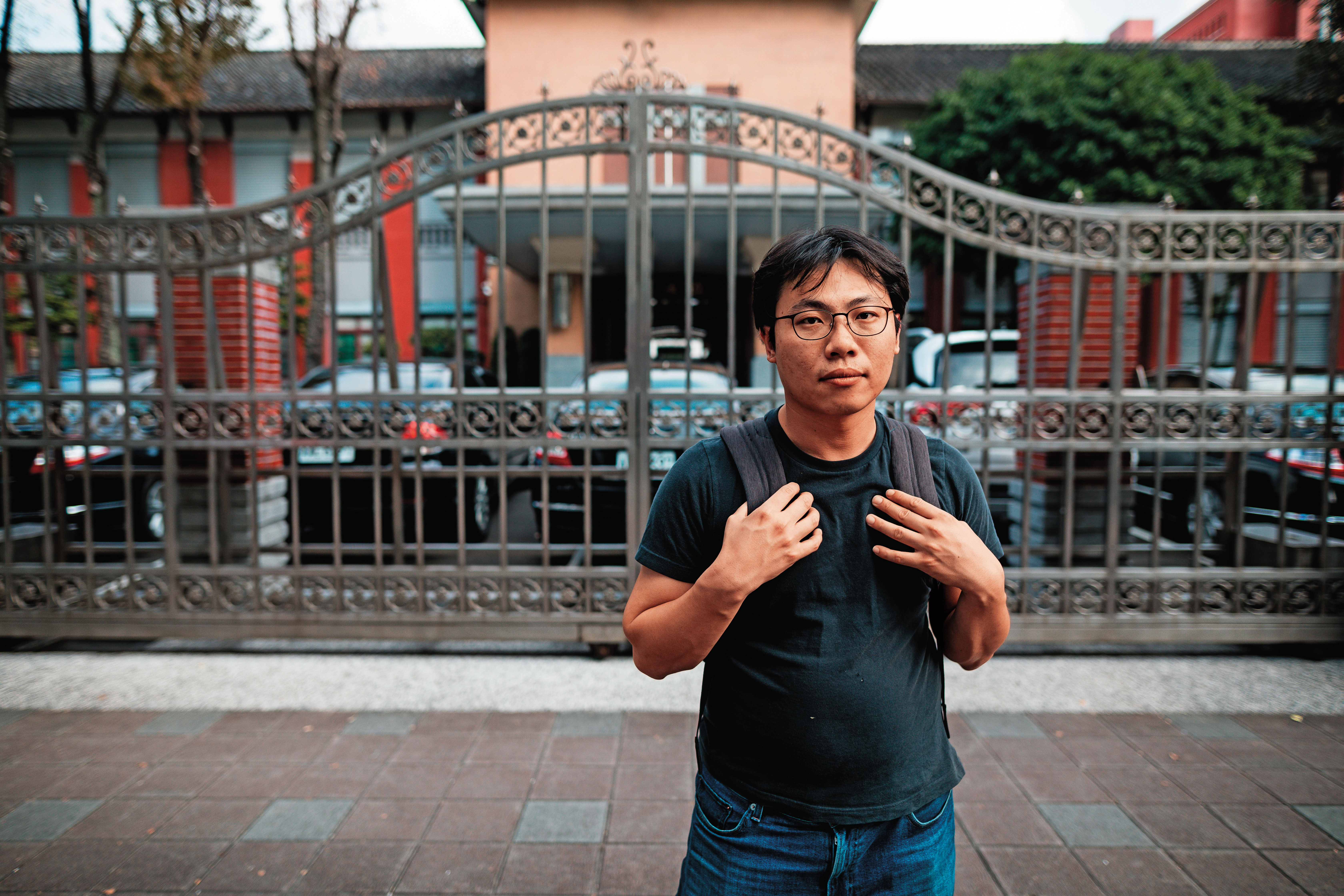 李嶽翻過多次立法院圍牆。（鄒保祥攝）