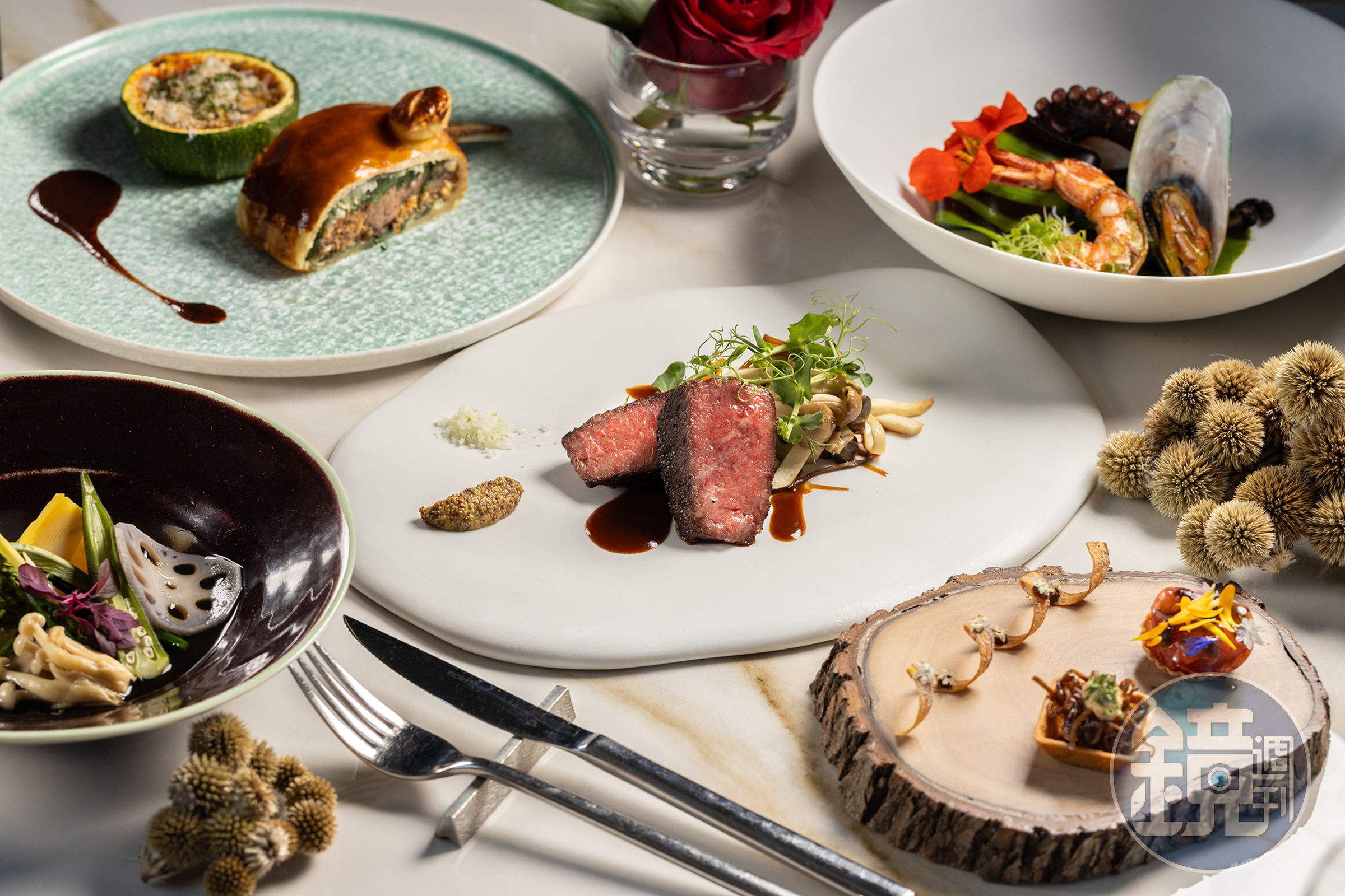 「AW.Restaurant秋.現代法餐」推出以海鮮與蔬食野菜為主題的春季菜色。