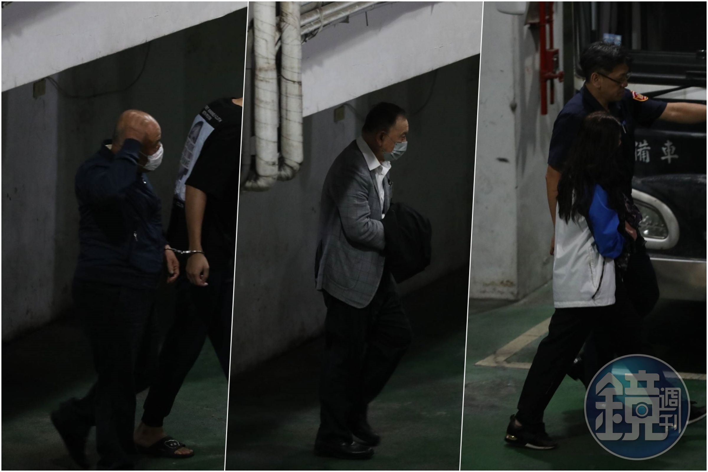 台北市議員應曉薇（右起）、沈慶京，及應曉薇助理吳順民等3人涉京華城案涉貪污罪，遭北院羈押禁見。