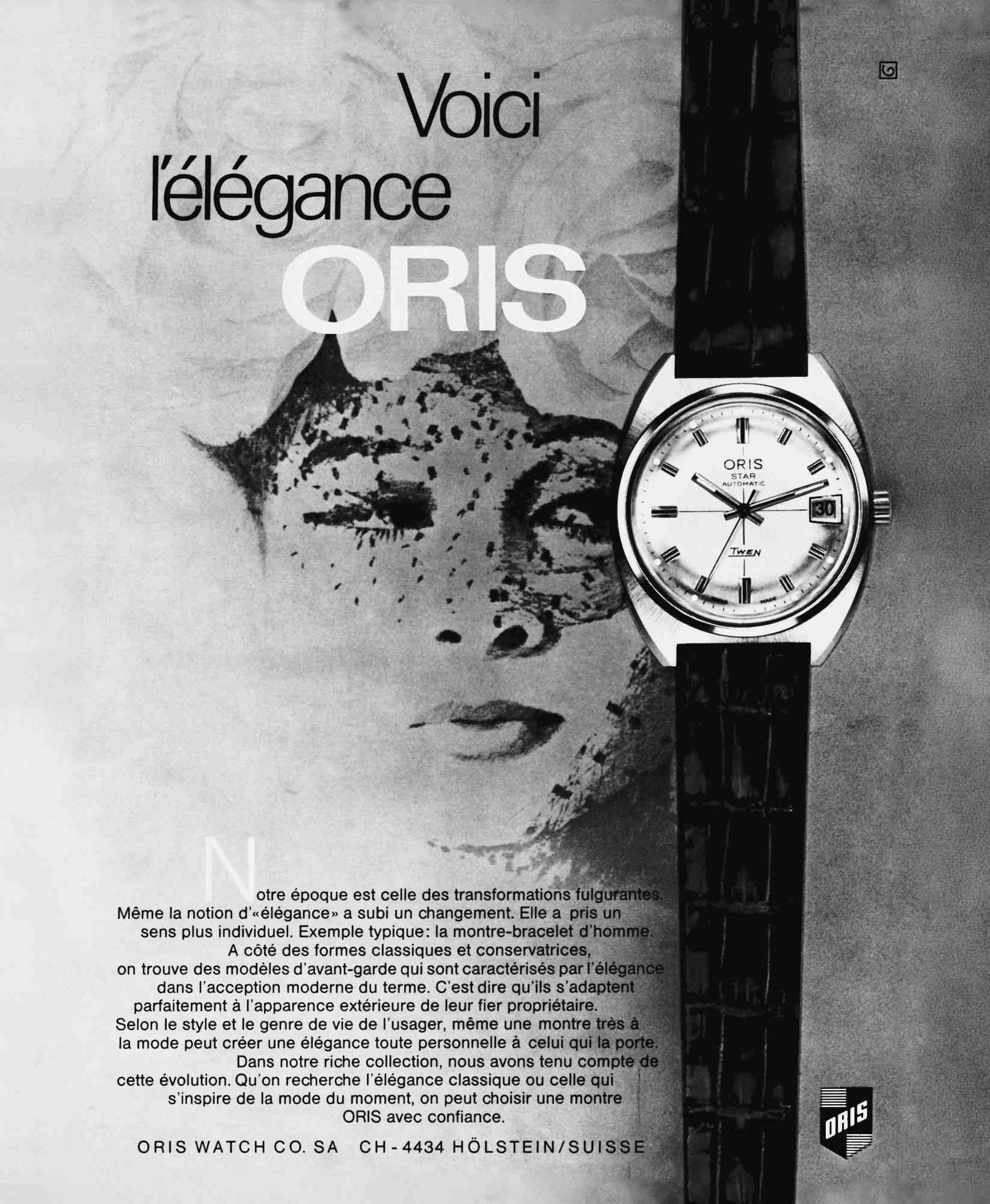 ORIS Star 錶款於 1966 年上市時的廣告。