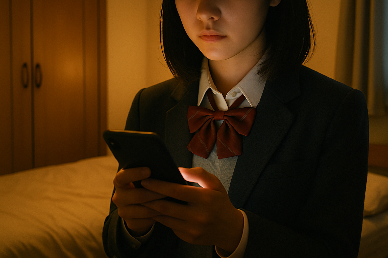 少女透過交友軟體結識一名男子，卻在視訊時被對方竊錄裸露胸部的畫面。（示意圖，ChatGPT生成）