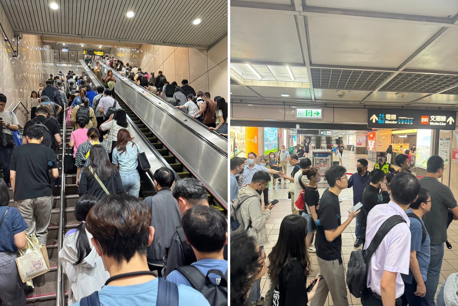 北捷文湖線旅客大排長龍。（翻攝爆料公社臉書）