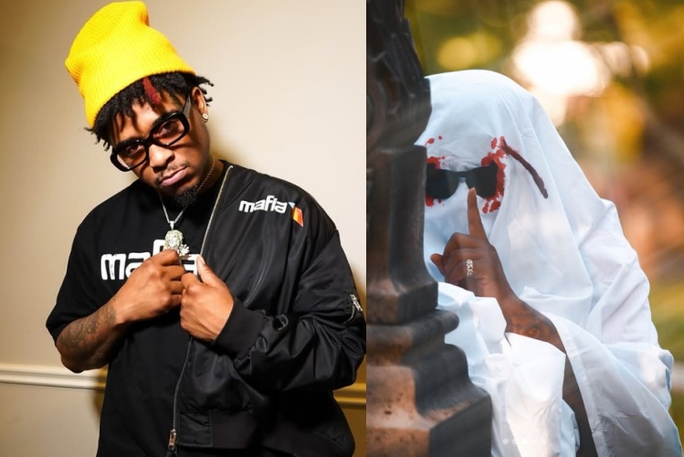 南方饒舌新星T-Hood命喪槍口，生前的黑色幽默影片（右圖）巧合令人不寒而慄。（翻攝自instagram @hatershatethood2）