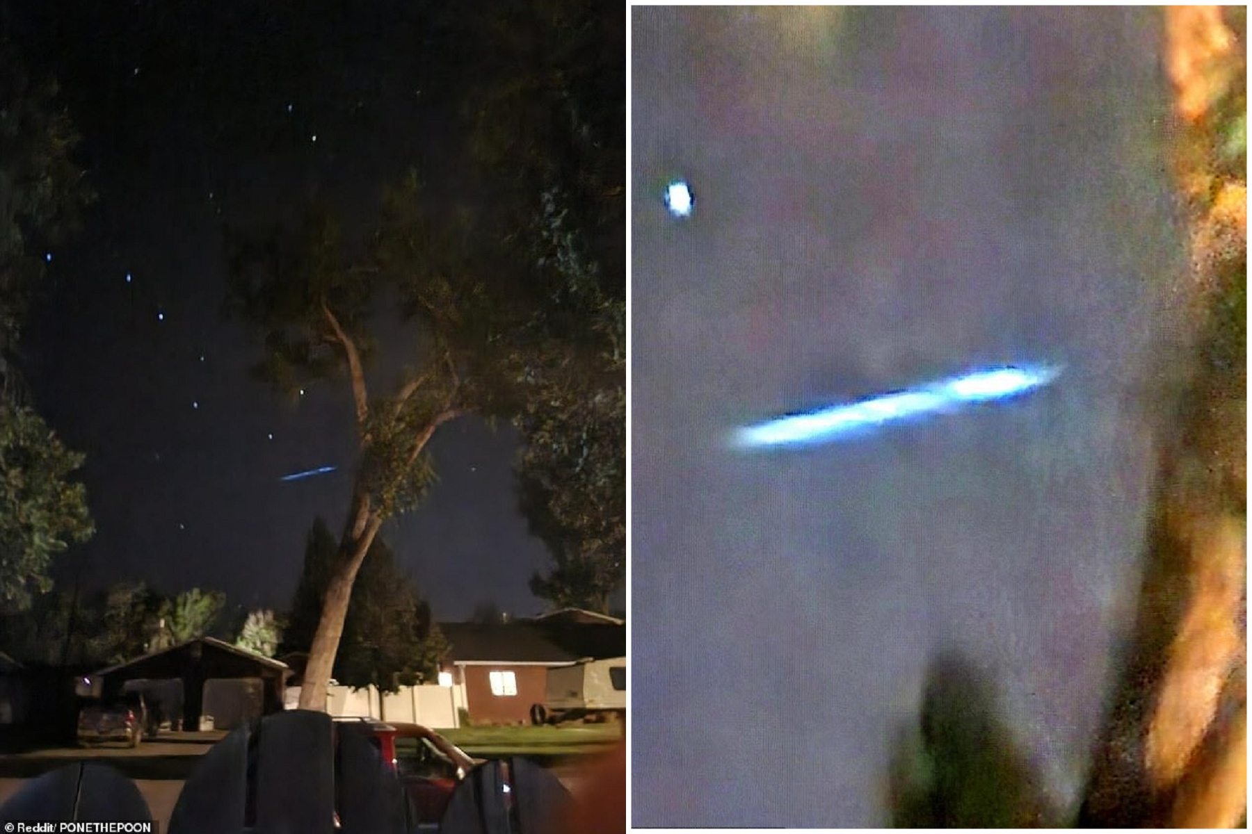 陪你看流星雨看到外星人？人妻意外錄下不明飛行物體，影像曝光。（翻自《每日郵報》）