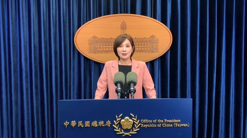 總統府發言人郭雅慧嚴正譴責中共政府，壓制香港民主派人士的政治參與與言論自由。（總統府提供）