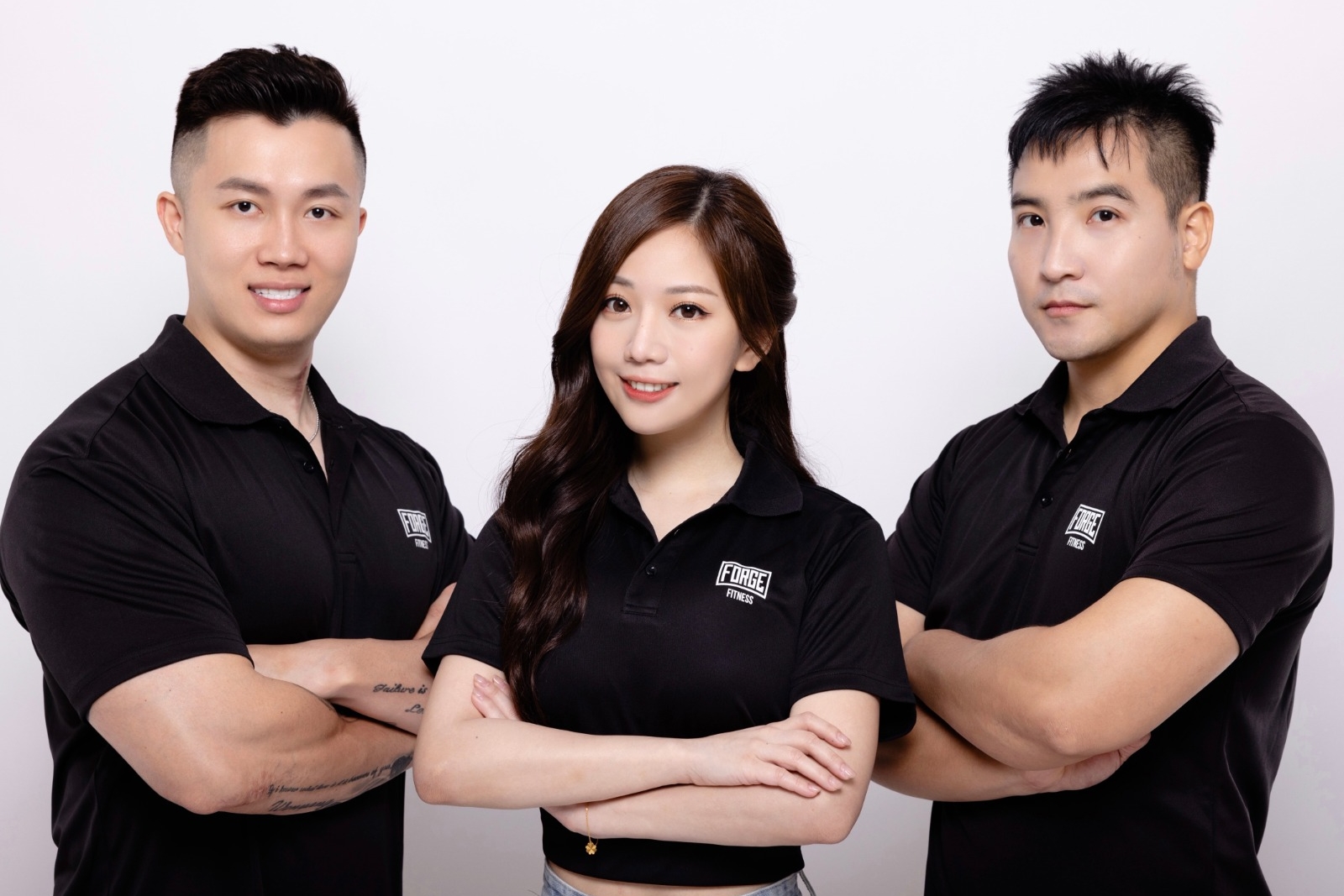 蔡尚樺（中）與谷阿莫（右）、大軍因節目結緣。（打鐵健身提供）