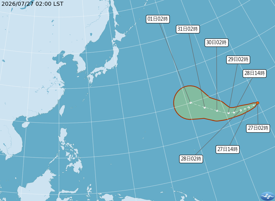 颱風「白海豚」預估最快今日生成。（翻攝氣象署官網）