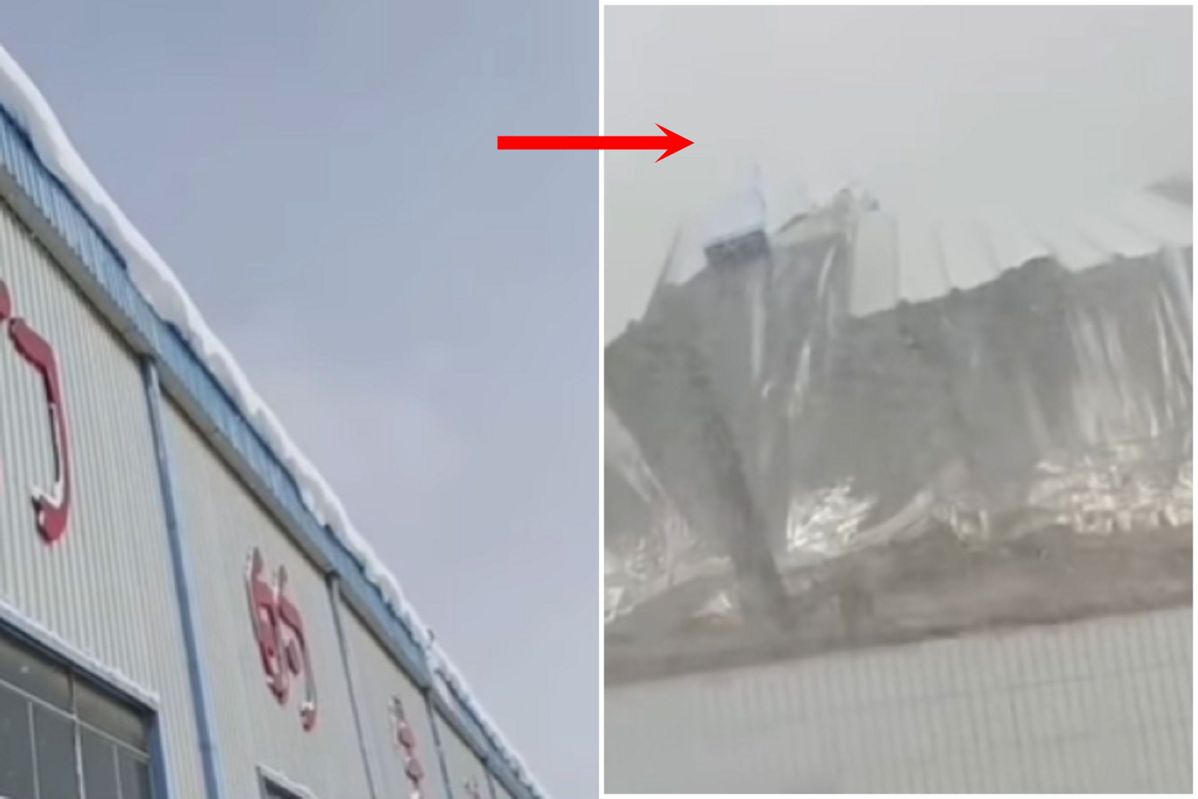 他只是拍個雪...一定要看到最後! 影片中廠房結局太驚悚。(翻自IG)