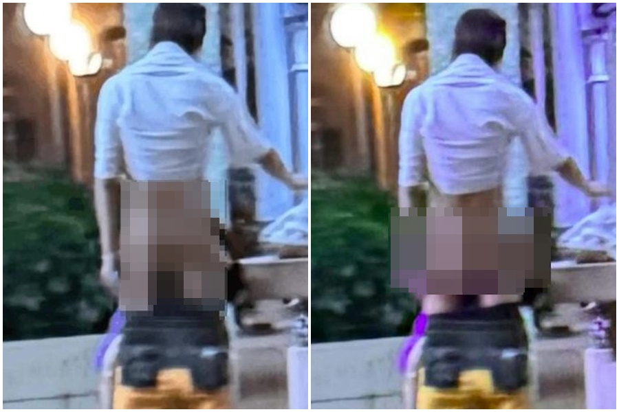 香港街頭竟出現離譜活春宮，一對男女竟以為天色昏暗沒人看見，當眾脫褲口愛。（翻攝自連登討論區）