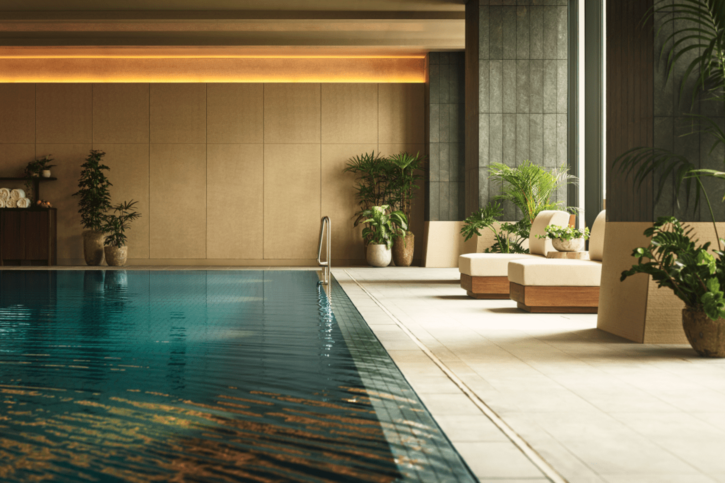 室內泳池採光充足,適合喜歡運動放鬆的旅人。(1 Hotels提供)
