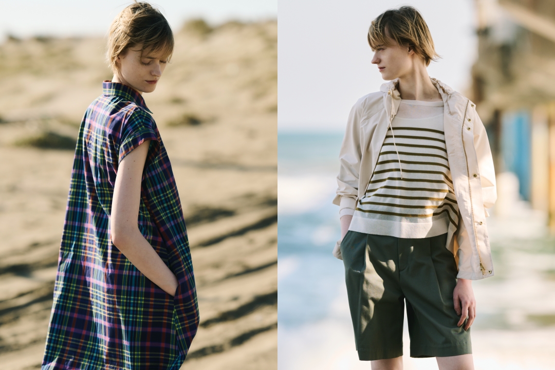 英國品牌Traditional Weatherwear推出母親節提案：（左）格紋襯衫式洋裝NT$10,500、（右）透膚針織上衣NT$5,200。（台灣八木通商提供）