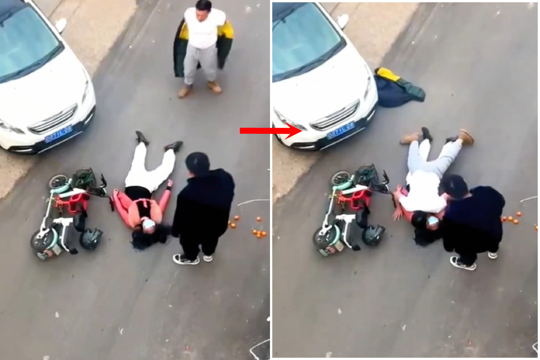 中國女碰瓷變3P！老子當場把衣服脫了硬上，男同夥再人肉交疊。（翻自X平台）