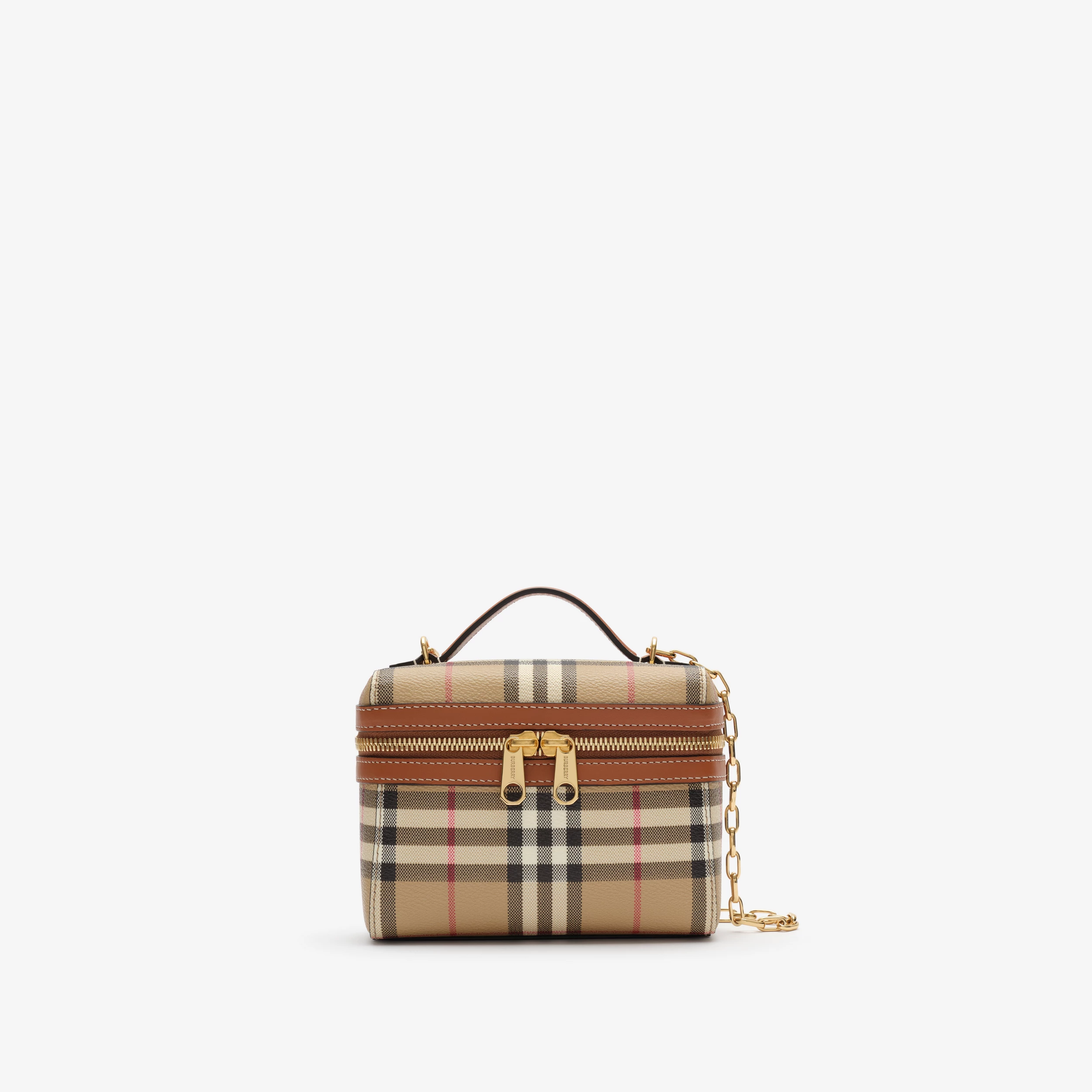 典藏米色迷你格紋Vanity包。NT$39,900（BURBERRY提供）