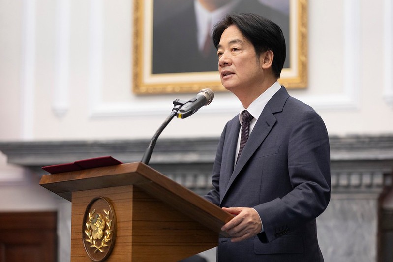 總統賴清德今下午在推特（X）以簡體字發文，關切廣東等地的災情。（總統府提供）