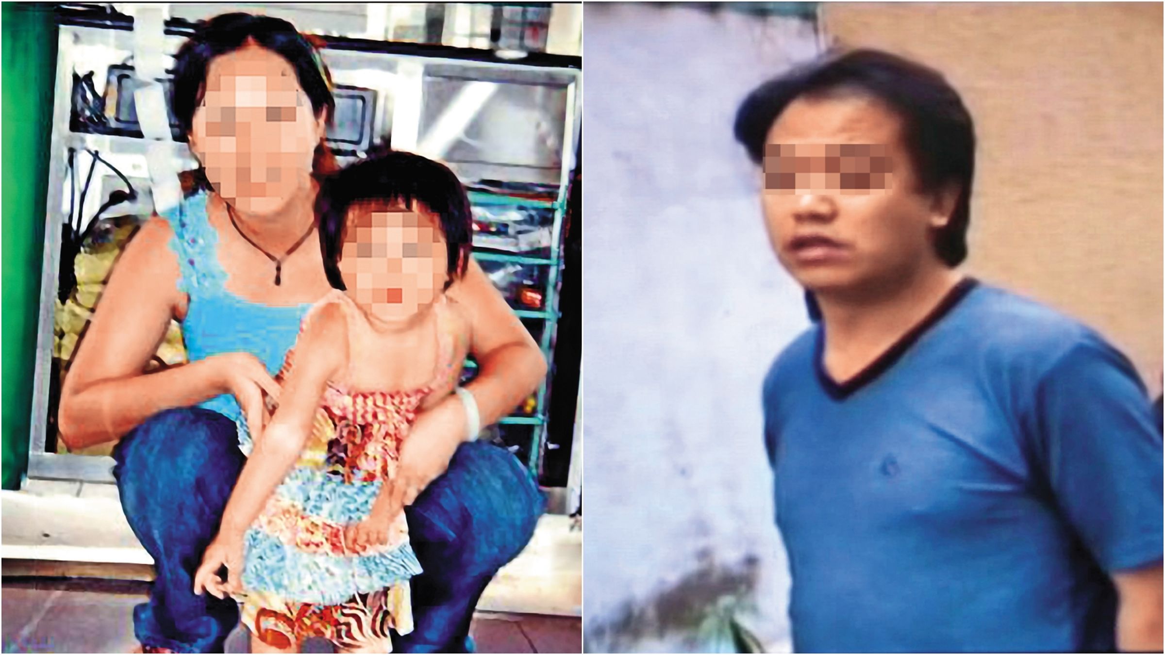黃姓女子(左圖左)帶著女兒(左圖右)離家出走,女兒最後不幸遭虐死;楊姓男子(右圖)與黃姓表姊同居、亂倫,期間虐死表姊的女兒後棄屍。(翻攝畫面、東森新聞提供)