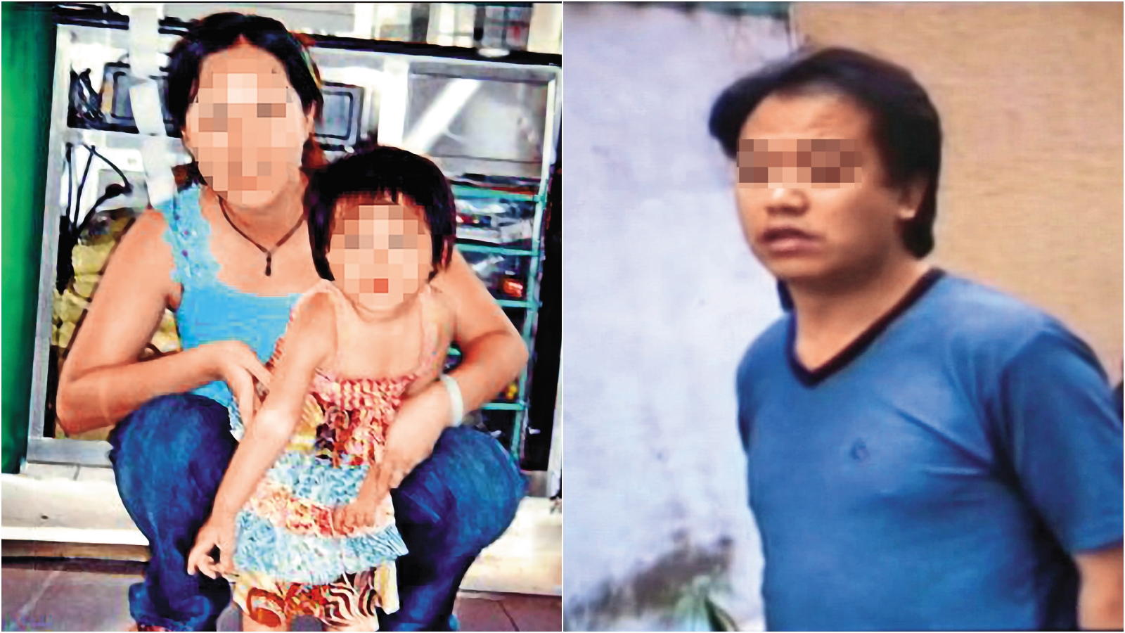 黃姓女子（左圖左）帶著女兒（左圖右）離家出走，女兒最後不幸遭虐死；楊姓男子（右圖）與黃姓表姊同居、亂倫，期間虐死表姊的女兒後棄屍。（翻攝畫面、東森新聞提供）