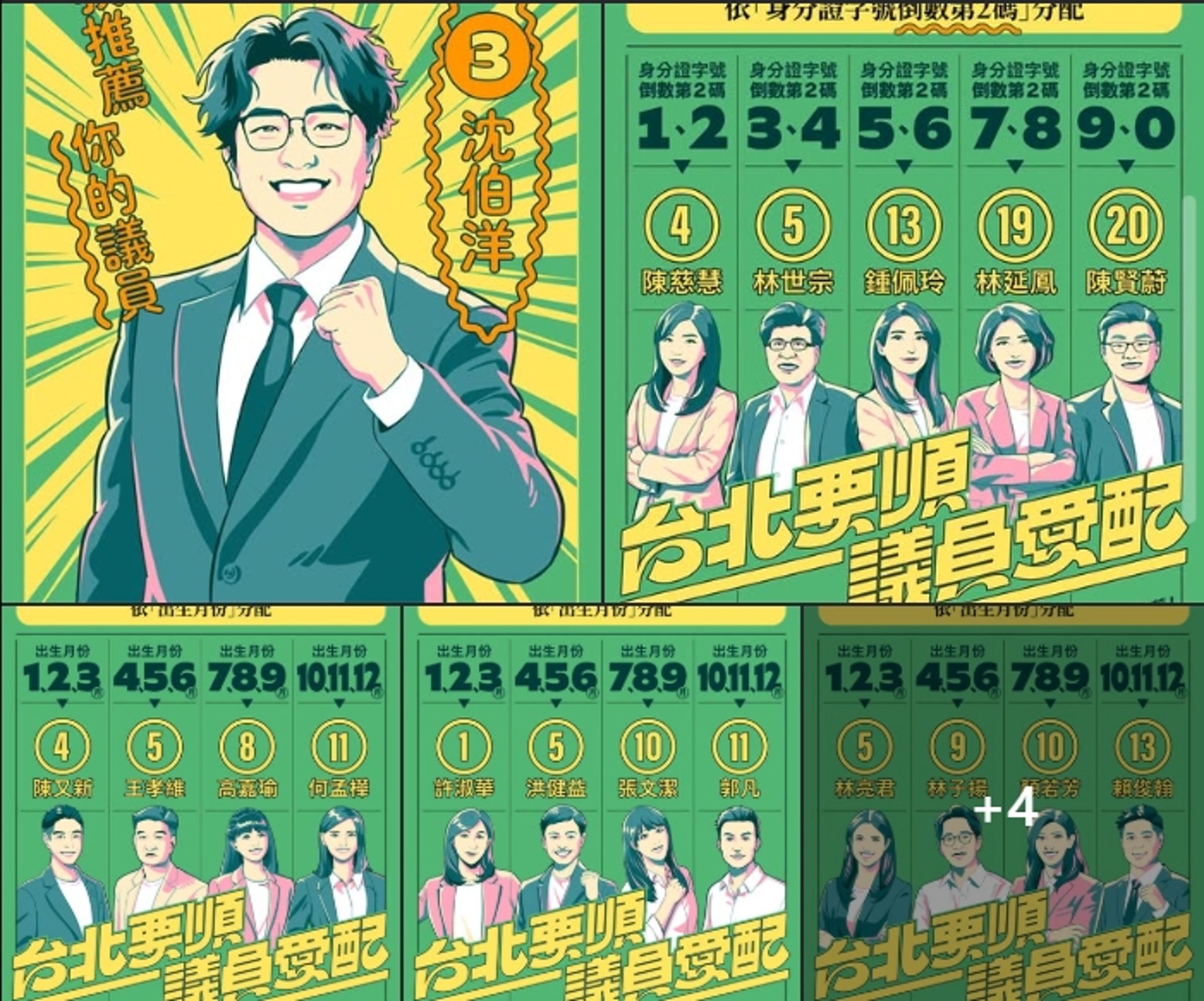 民進黨拚北市議員全壘打，製作投票指南。（翻攝吳沛憶臉書）