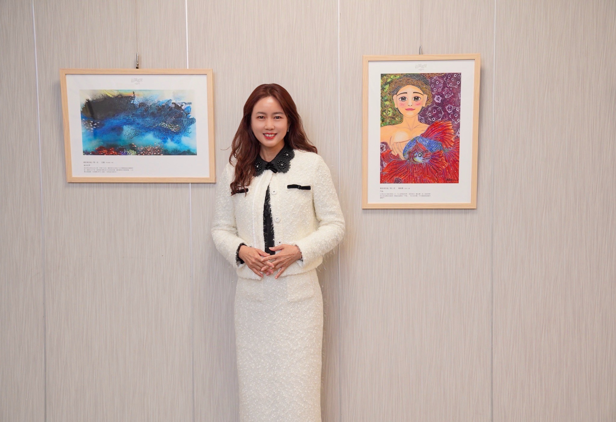 癌症希望基金會主舉辦第10屆彩繪希望比賽,在中醫大新竹附醫B1藝廊展出。(中國醫藥大學新竹附設醫院提供)