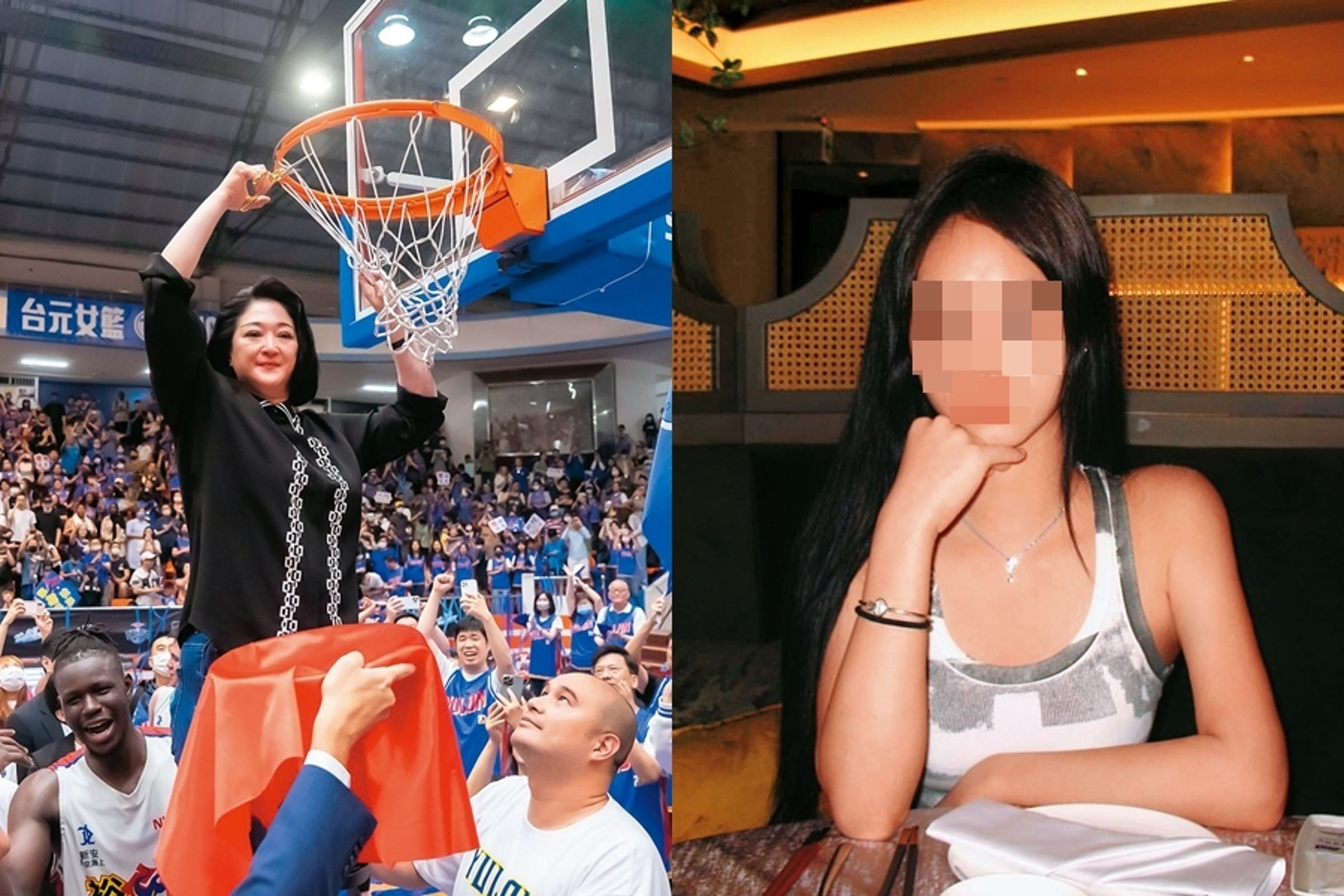 嚴陳莉蓮私底下反對女兒（右圖）與吳季穎交往。左圖為今年SBL總冠軍賽裕隆獲勝封王。（翻攝裕隆納智捷籃球隊臉書、當事人IG）