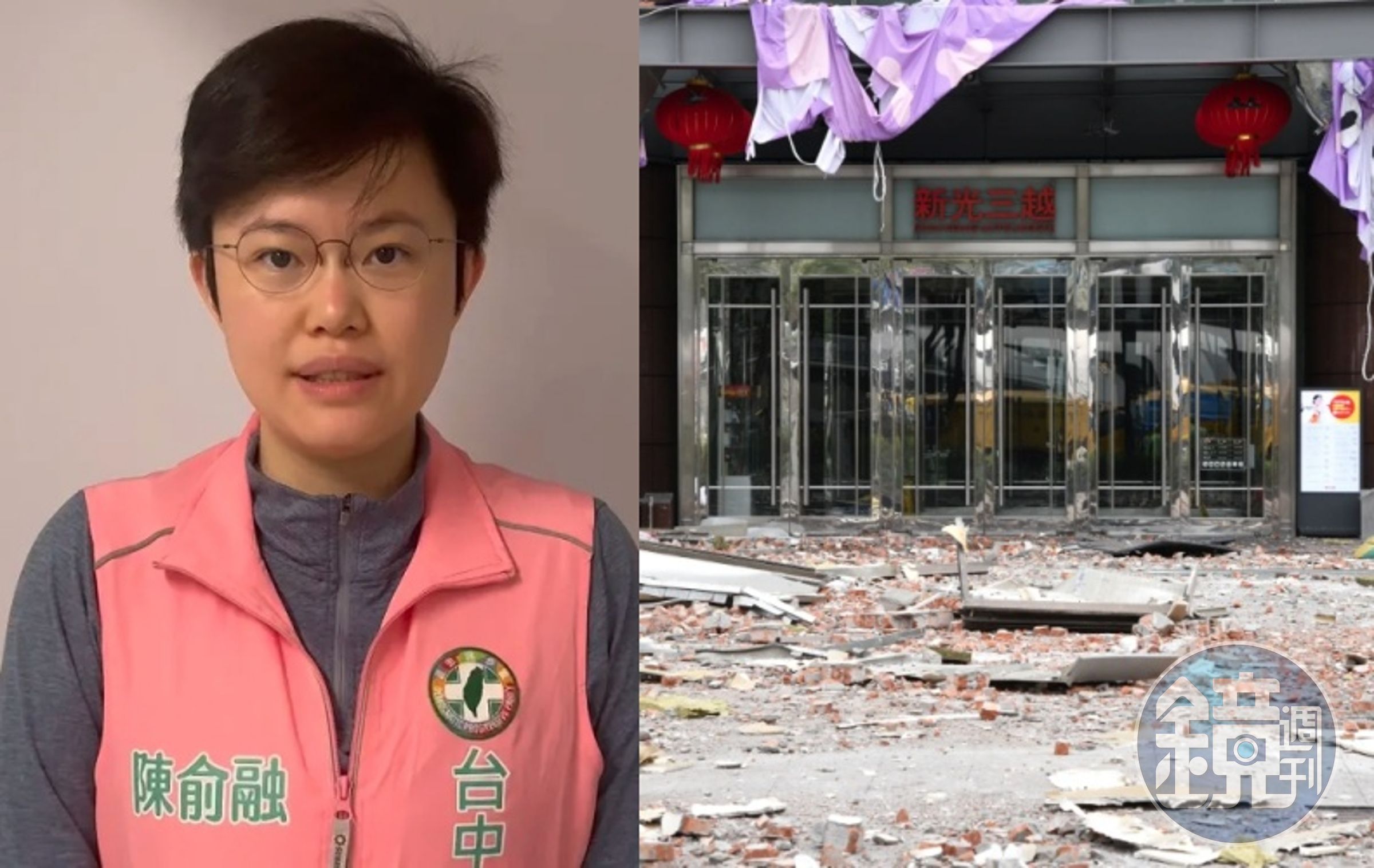 關於新光三越氣爆案,陳俞融(左)怒批消防局調查44天結果竟僅確認「瓦斯氣爆」,實在是交差了事。(左為陳俞融提供/右為本刊資料照)