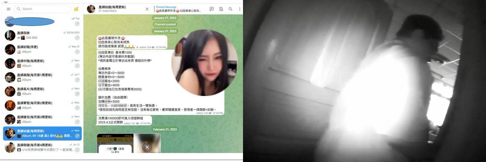 刑事局查獲以李姓主嫌(右)為首的性影像偷拍集團,查獲20名嫌犯、超過20萬個不雅影像。(讀者提供)