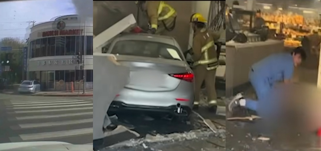 洛杉磯西木區「99 Ranch Market」發生車輛衝入事故，造成3死6傷，其中1死3傷為台灣人，警方初步判定為意外事故。（翻攝自X/Matthew Seedorff、youtube/ABC7）