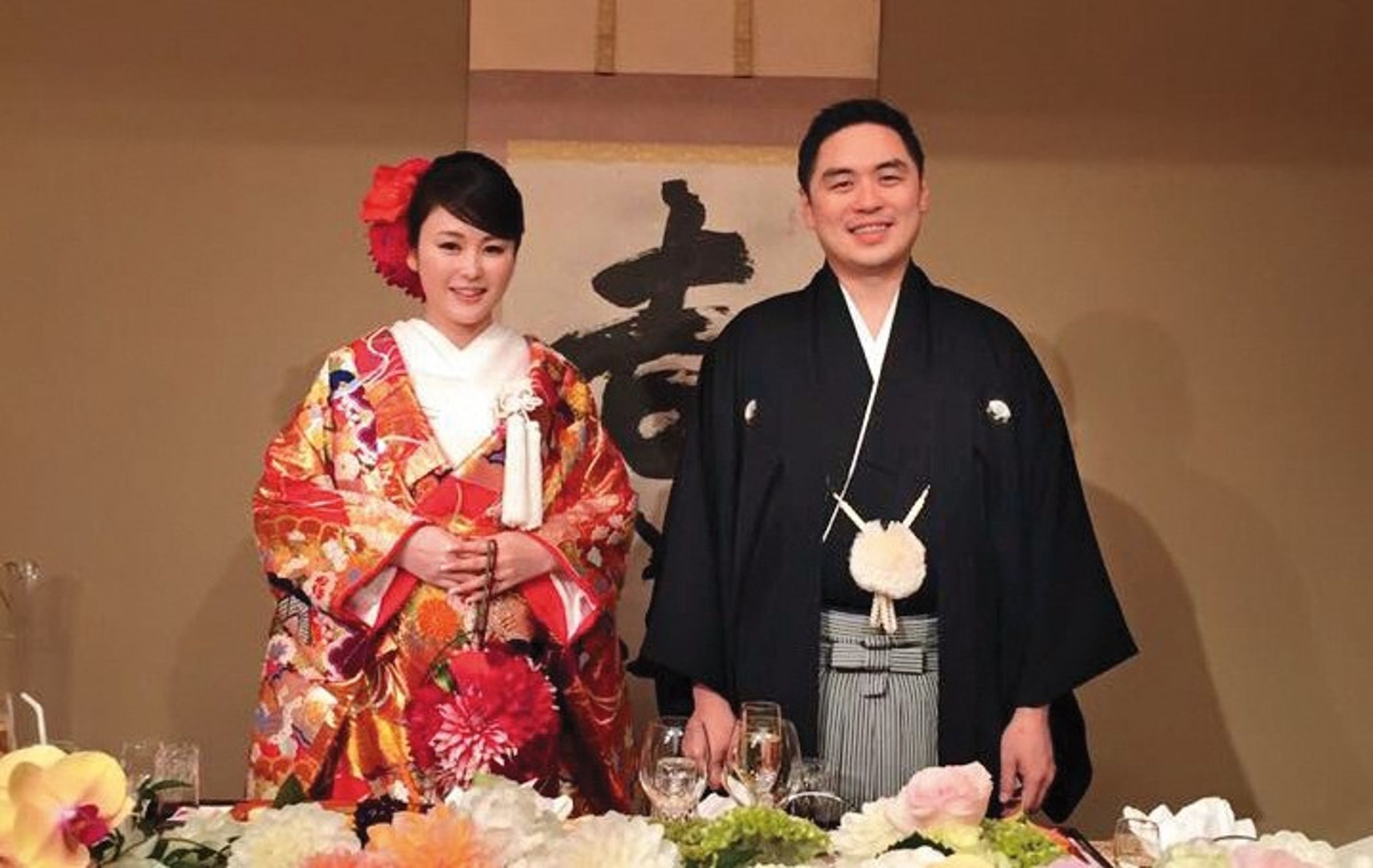 麻衣跟王泉仁結婚時還特地舉辦日式婚禮,但此景已成追憶。(翻攝自麻衣臉書)