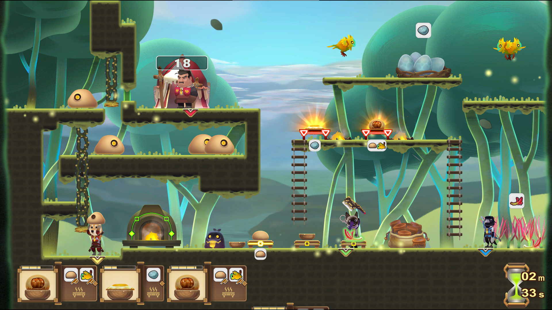 《大廚老陳》要透過狩獵收集食材，再依步驟煮成料理、滿足顧客訂單，玩家要溝通分工才能獲得高分。（不或互動娛樂提供）