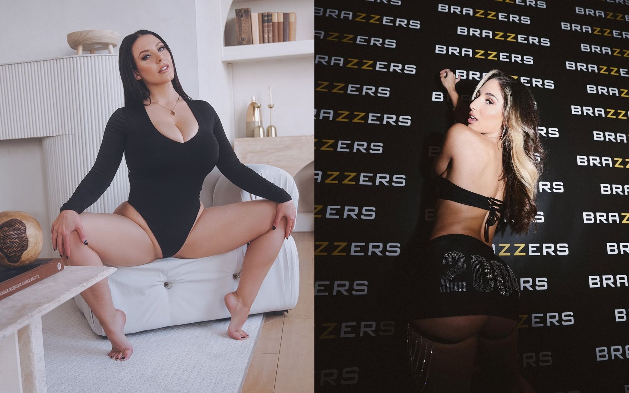 39歲的澳洲女優安吉拉（Angela White，圖左）擊敗小她10歲的對手阿貝拉（圖右），成為最受歡迎AV女優。（翻攝IG@theangelawhite、@dangershewrote）