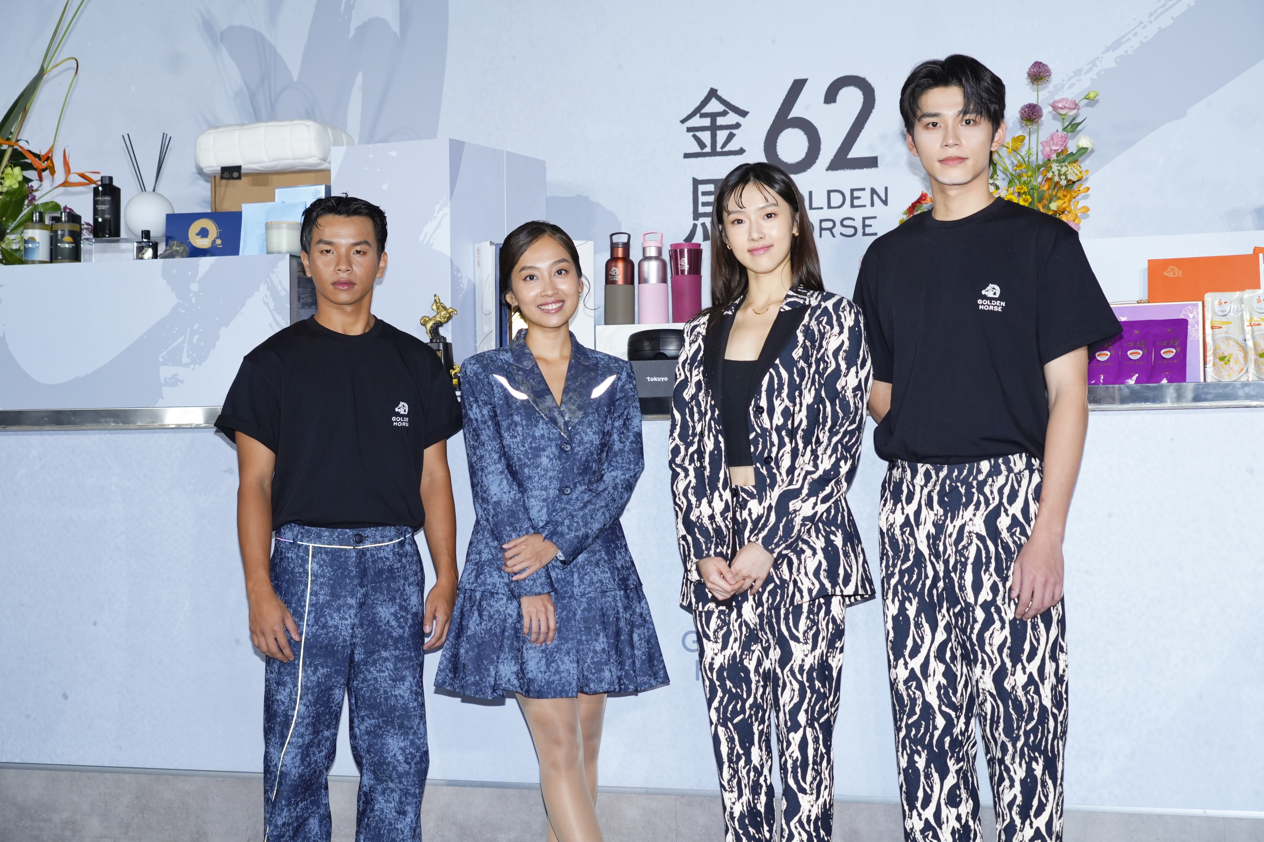 今年金馬遞獎大使由陳泰河（左起）、楊富江、何曼希、王品澔擔任，其中陳泰河與楊富江都是混血，分別擁有印尼與越南血統。