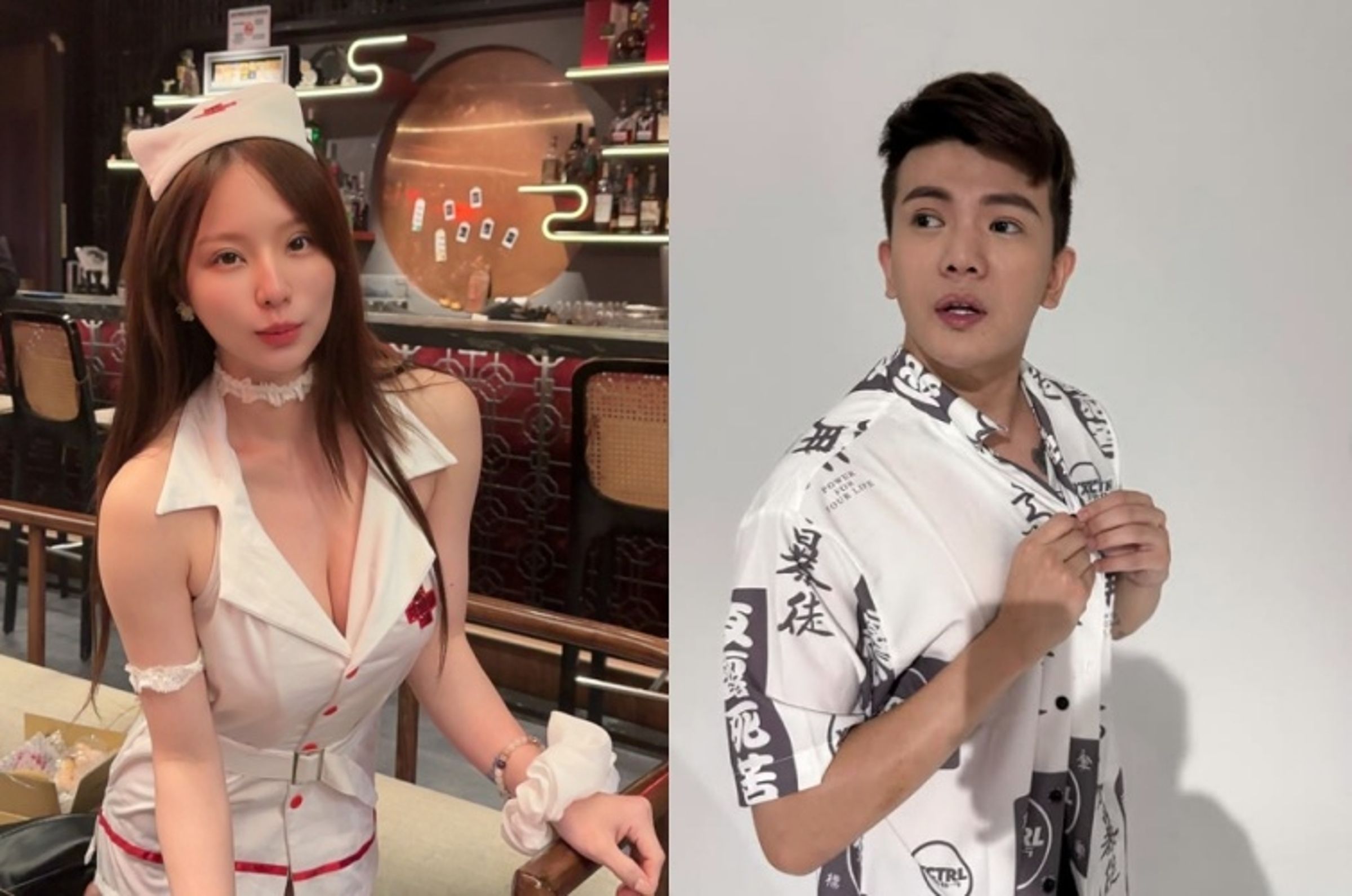 孫生（右）在爆出性騷風波後，女友多芬（左）仍不離不棄。（翻攝自instagram/_dfen_bb、soon6669）