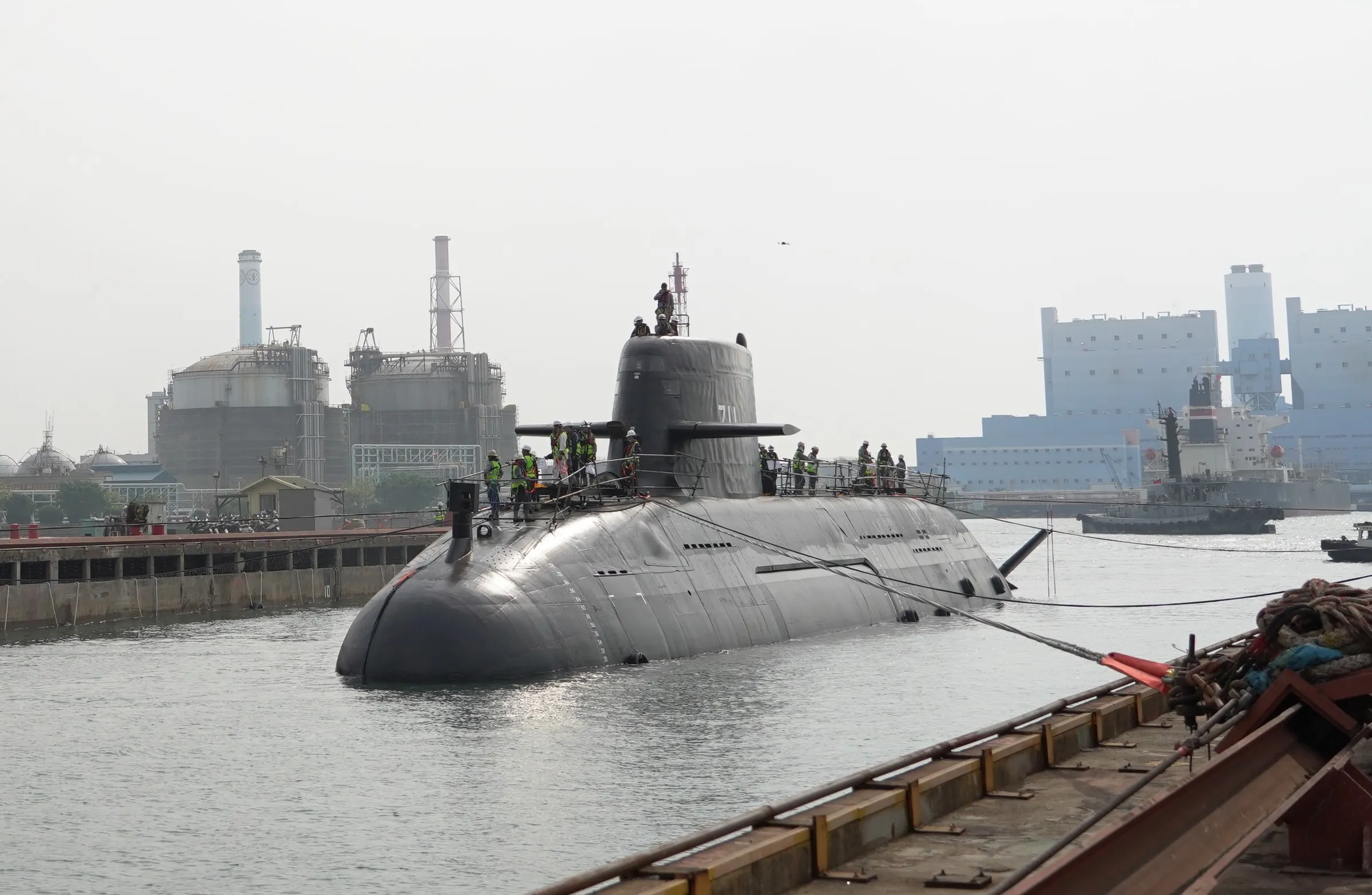 潛艦上的錨到底有何作用，《鏡報》告訴你。（資料照片／台船提供）