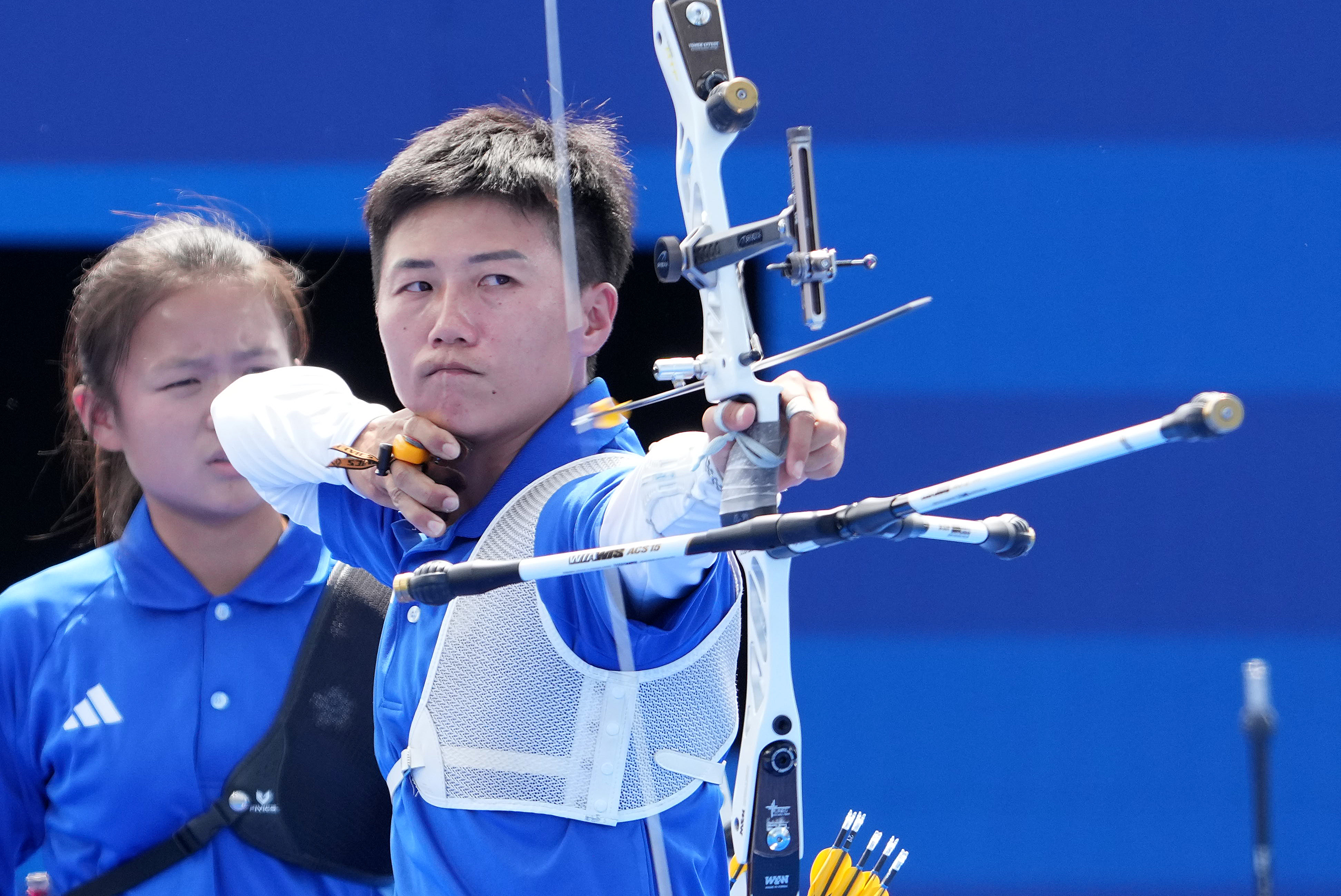 雷千瑩出賽射箭混合團體，可惜不敵韓國組合，無緣8強。（中華奧會提供）