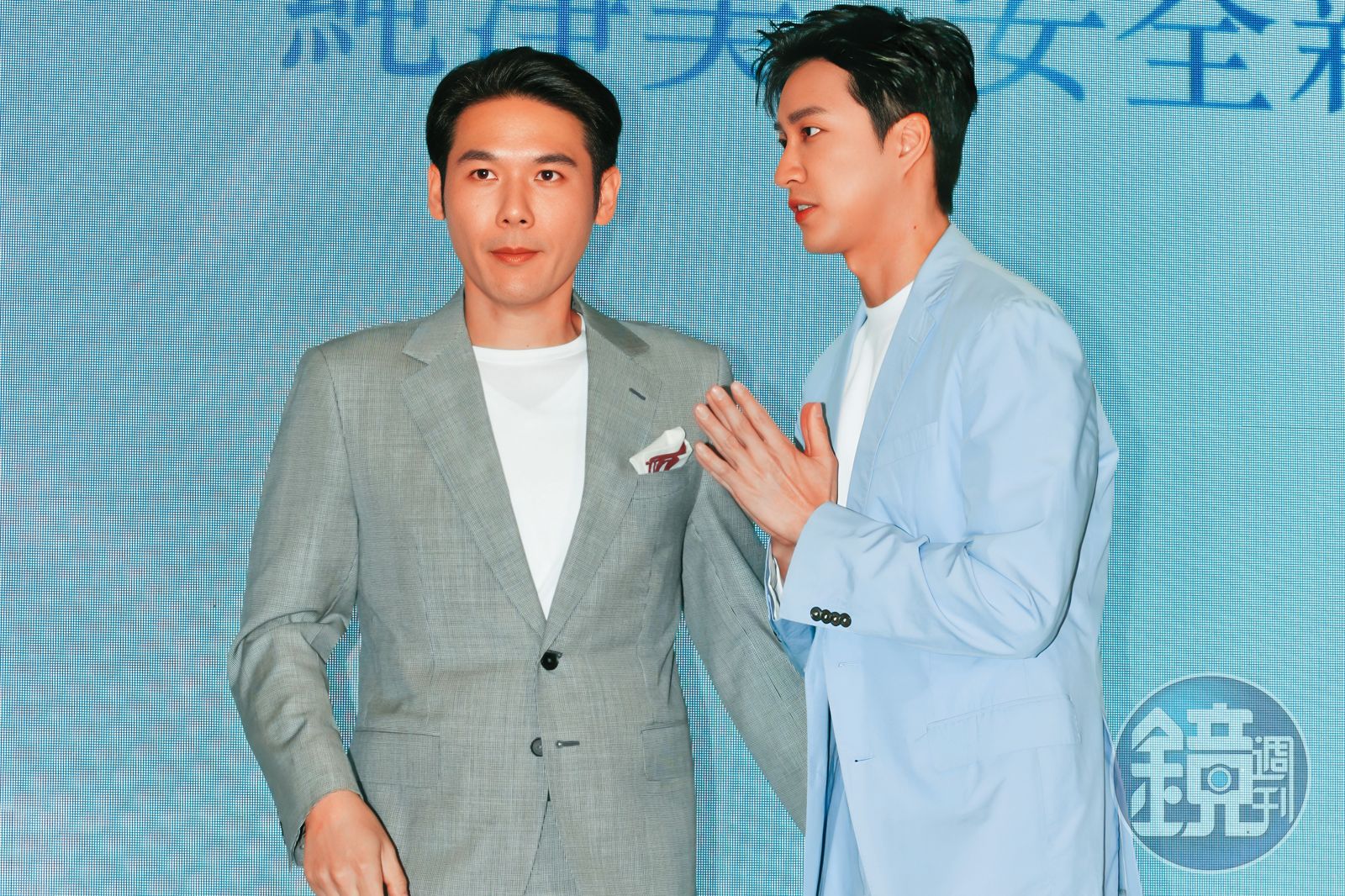 之前身為聖緹雅醫療集團的創辦人,薛博仁(左)的活動找了江宏傑(右)站台