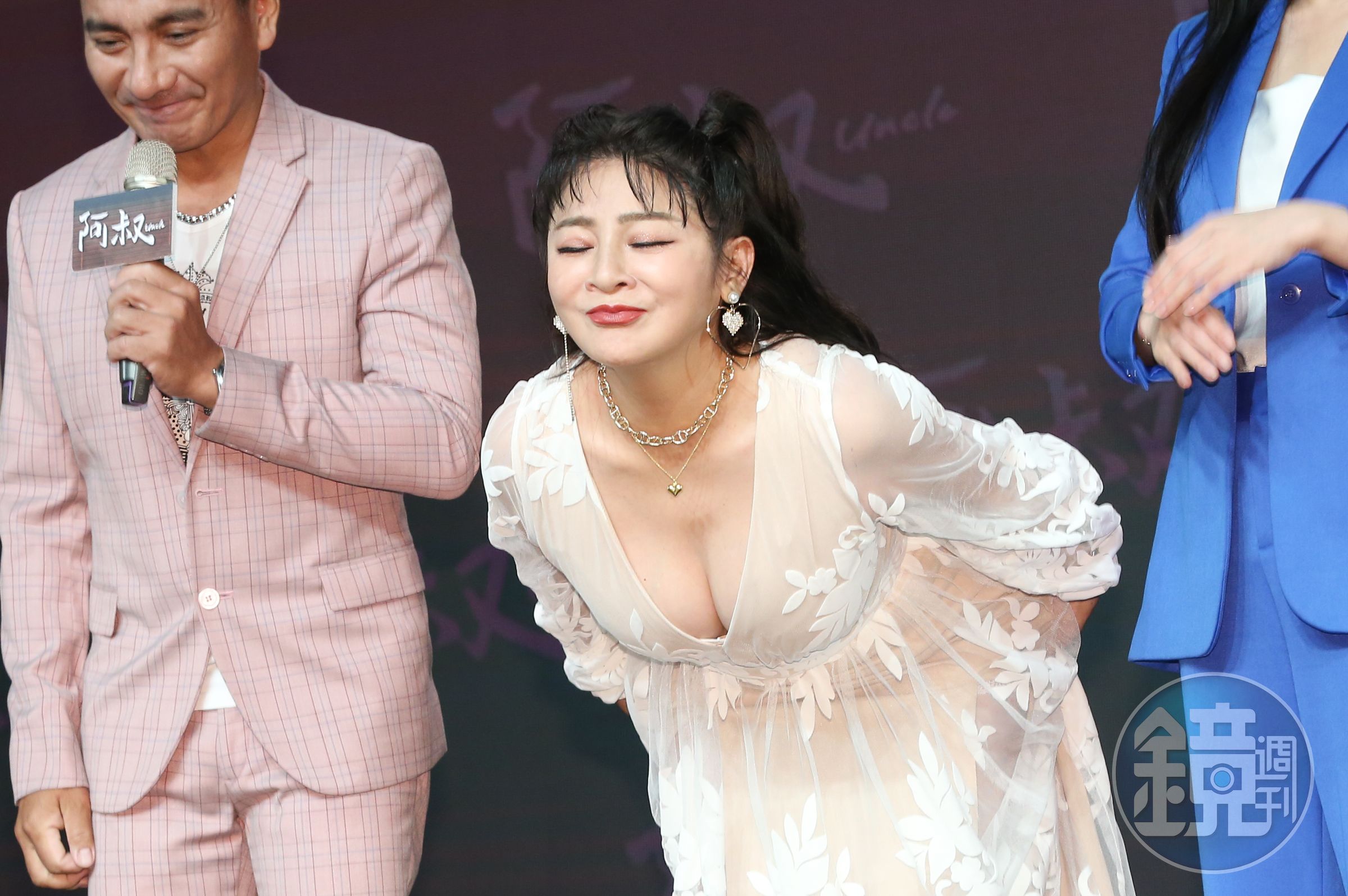 《阿叔》今天舉行首映會，王彩樺大露長輩。