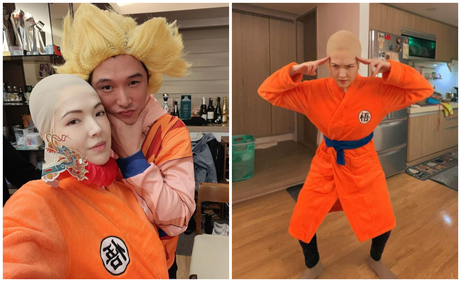 許瑋甯與邱澤分別扮演克林和悟空，完全沒有包袱。（翻攝許瑋甯IG）